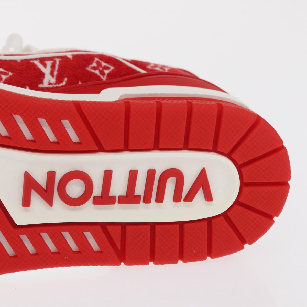 LOUIS VUITTON LV Rainer Line Fabric Sneakers Red LD0233 LV Auth ak217SM
