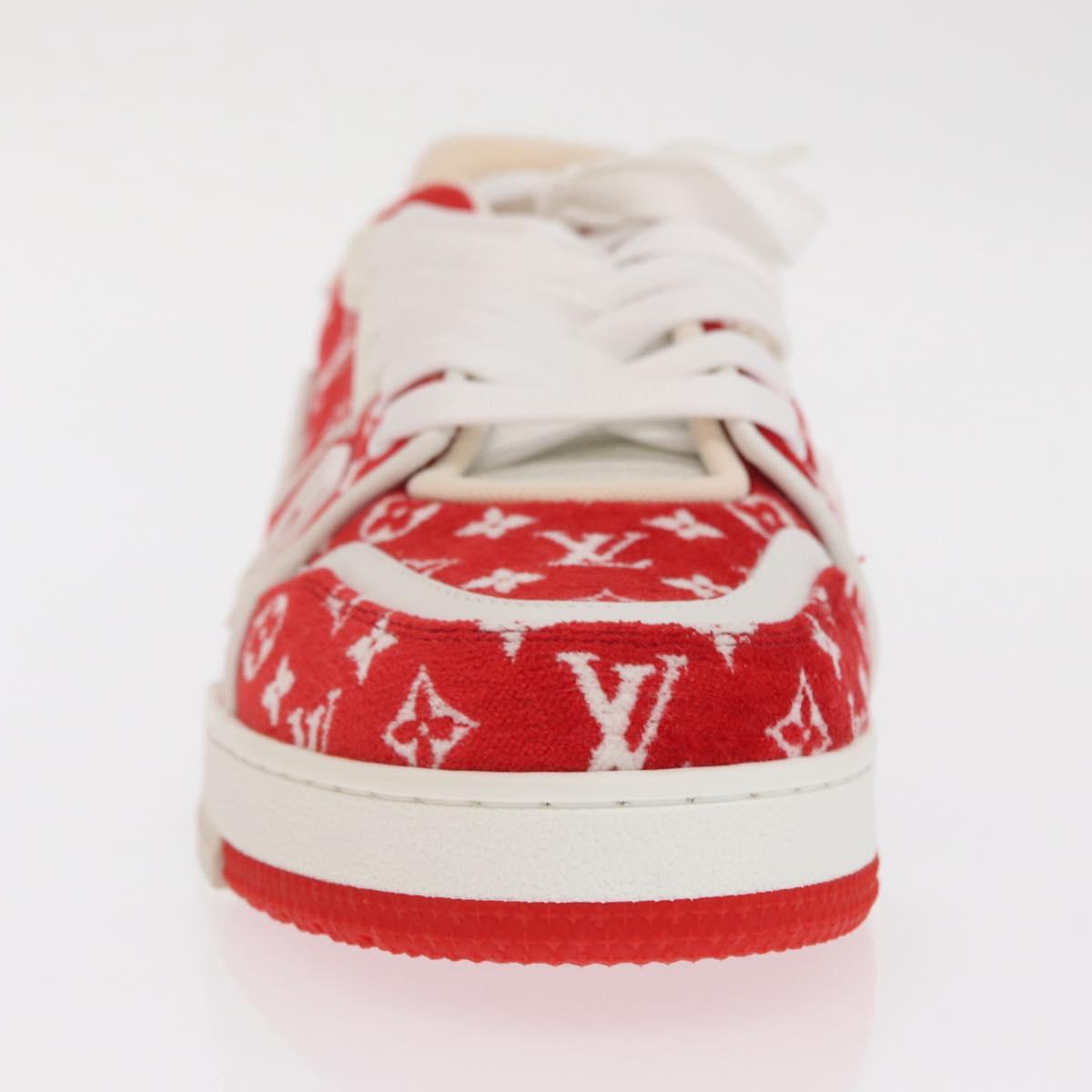 LOUIS VUITTON LV Rainer Line Fabric Sneakers Red LD0233 LV Auth ak217SM