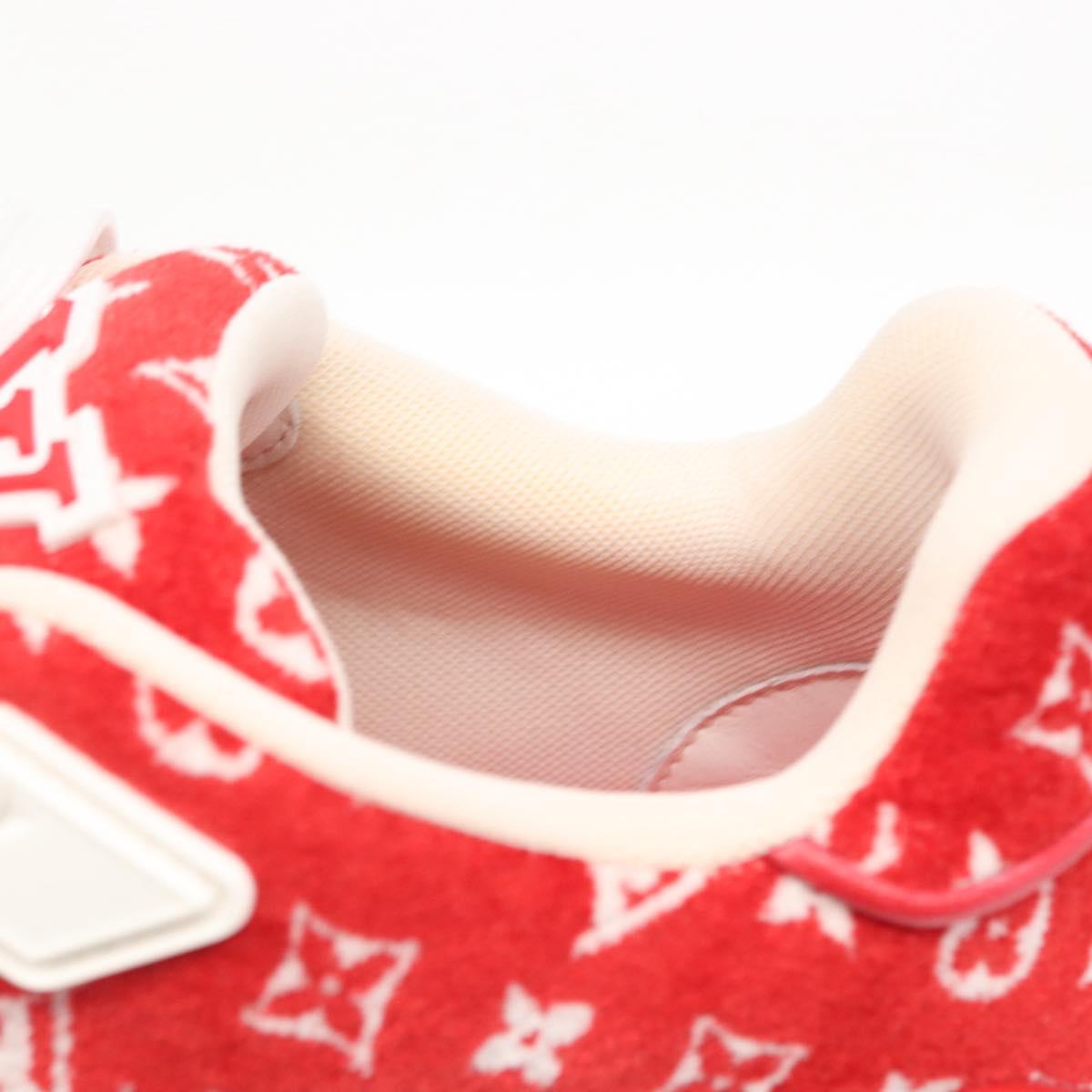 LOUIS VUITTON LV Rainer Line Fabric Sneakers Red LD0233 LV Auth ak217SM