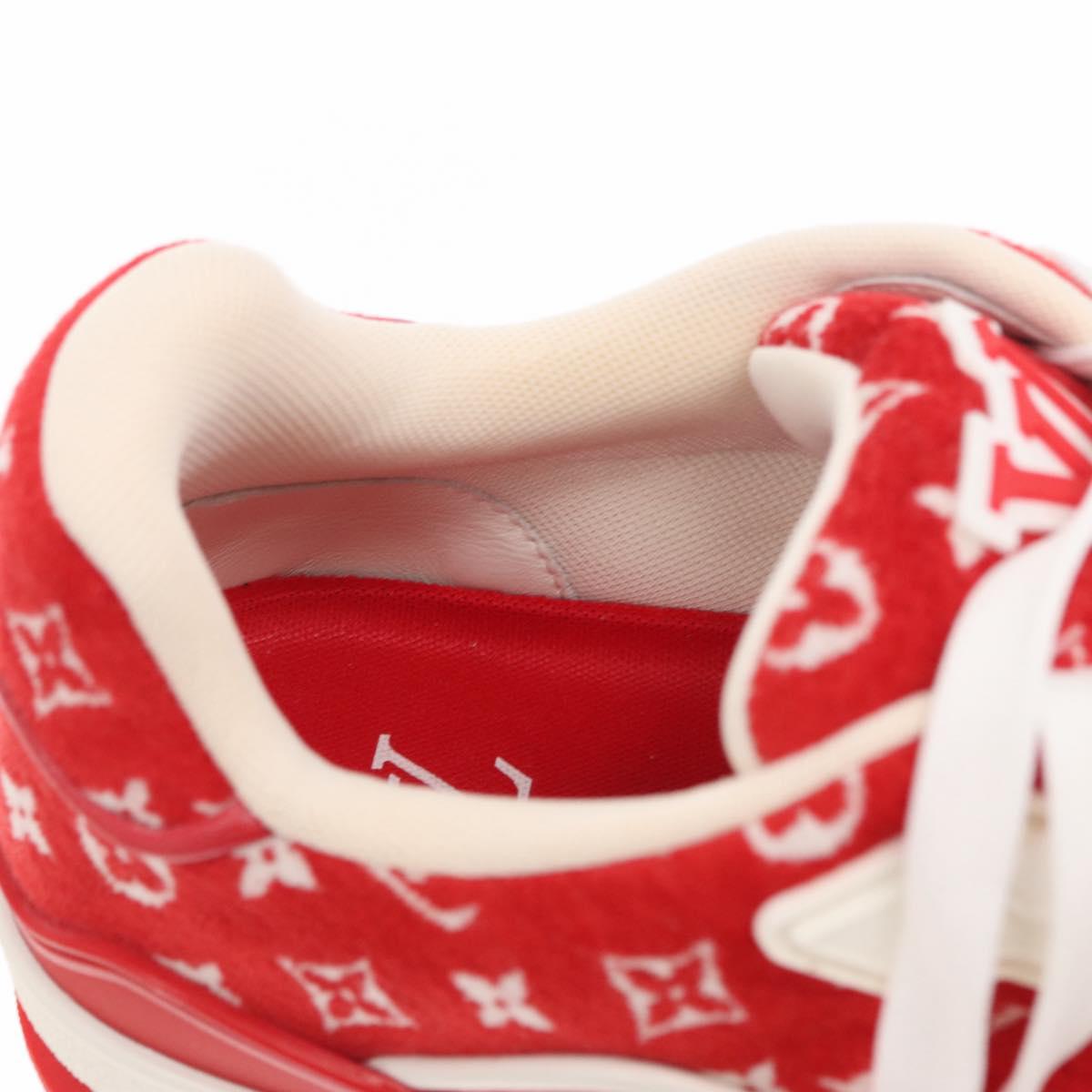 LOUIS VUITTON LV Rainer Line Fabric Sneakers Red LD0233 LV Auth ak217SM