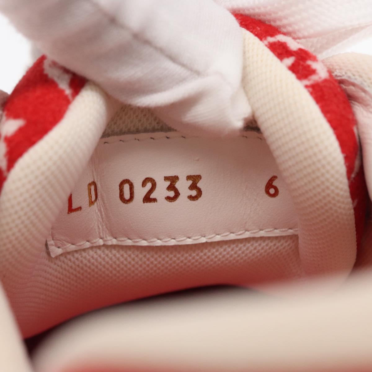 LOUIS VUITTON LV Rainer Line Fabric Sneakers Red LD0233 LV Auth ak217SM