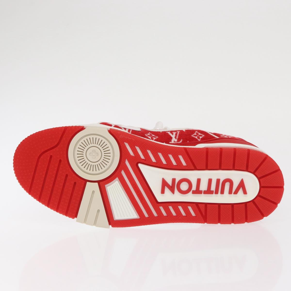 LOUIS VUITTON LV Rainer Line Fabric Sneakers Red LD0233 LV Auth ak217SM