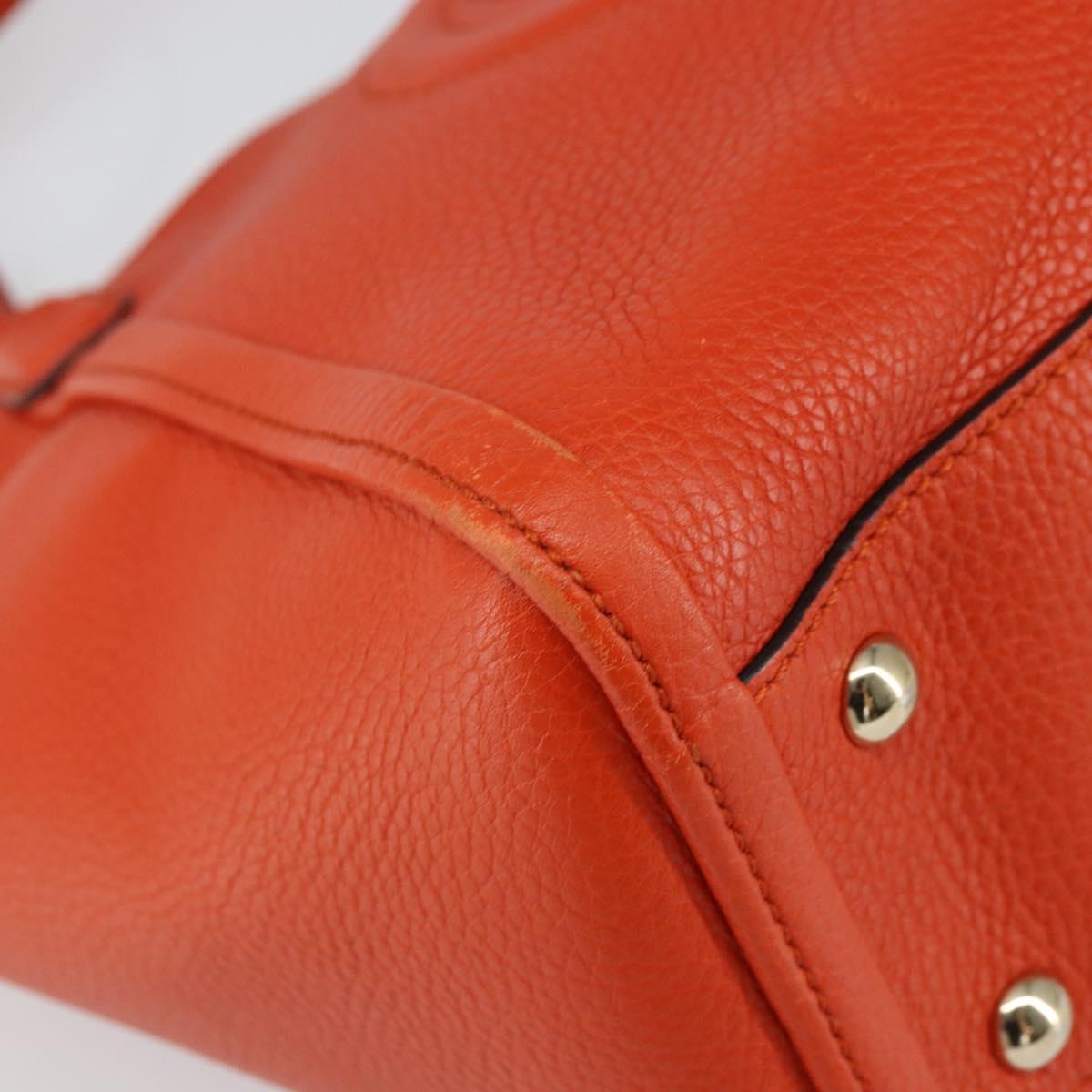 GUCCI Soho Hand Bag Leather 2way Orange Gold 369176 Auth am10017V