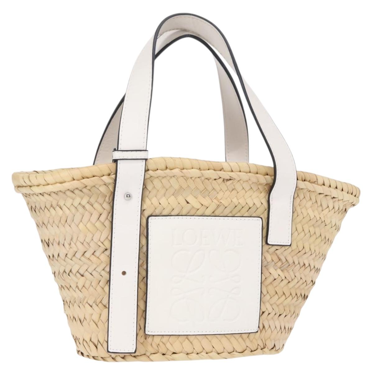 LOEWE Small Basket Hand Bag straw Beige Auth am10018V