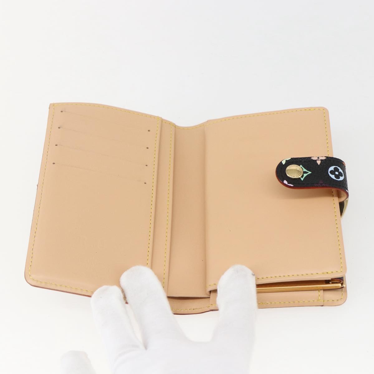 LOUIS VUITTON Multicolor Portefeuille Viennois Wallet Black M92988 Auth am10020V
