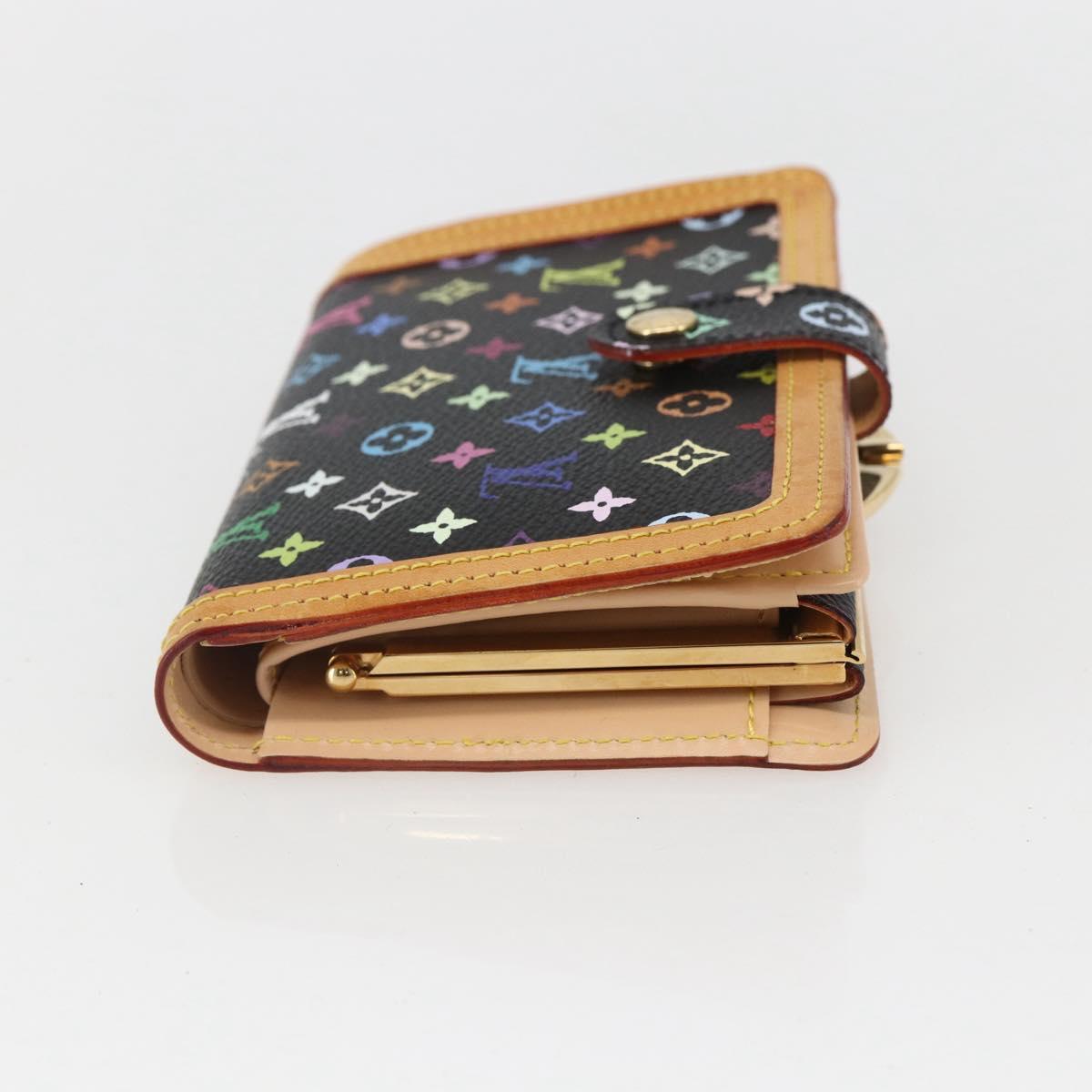 LOUIS VUITTON Multicolor Portefeuille Viennois Wallet Black M92988 Auth am10020V