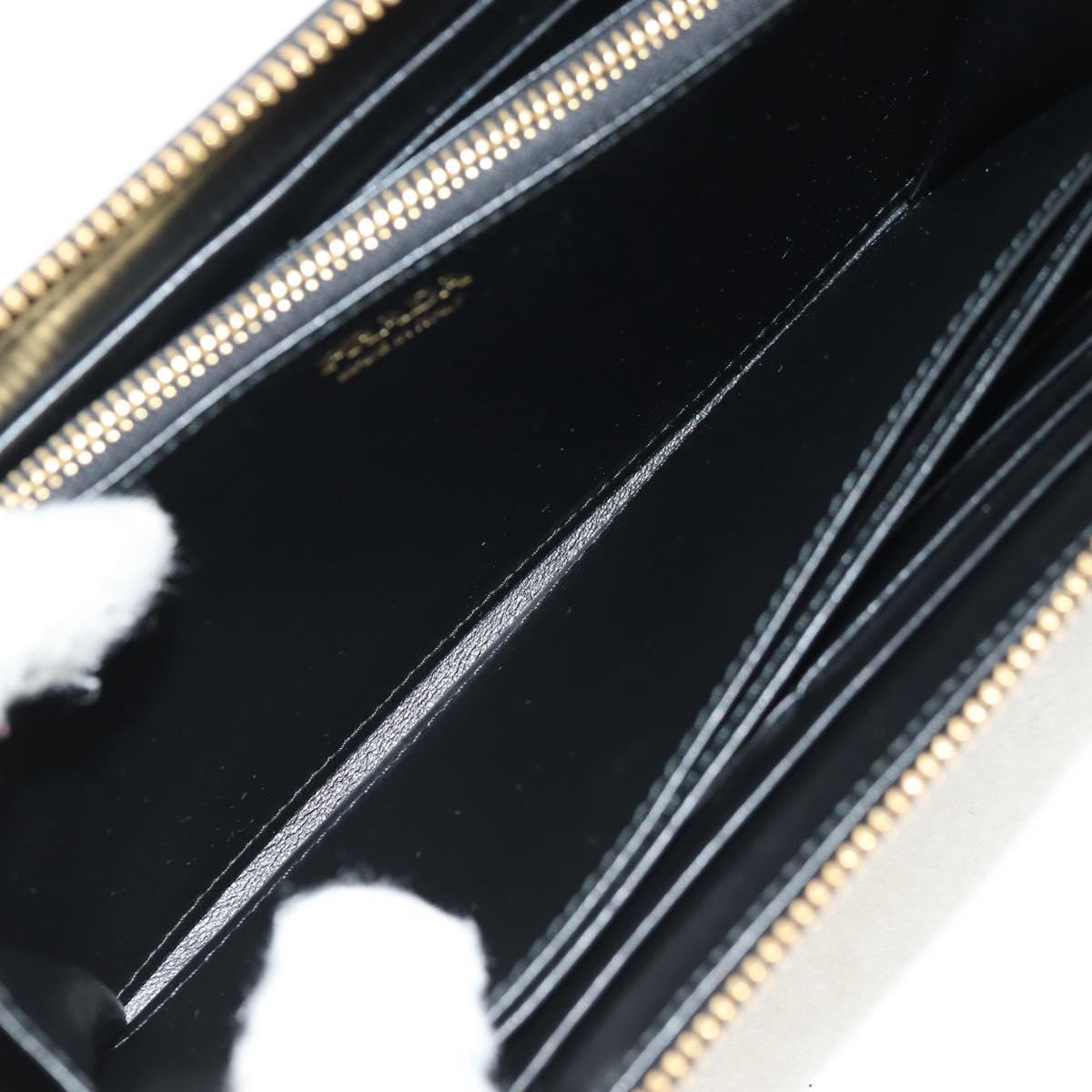 PRADA Long Wallet Leather Nylon Black Gold 1ML506 Auth am10026V