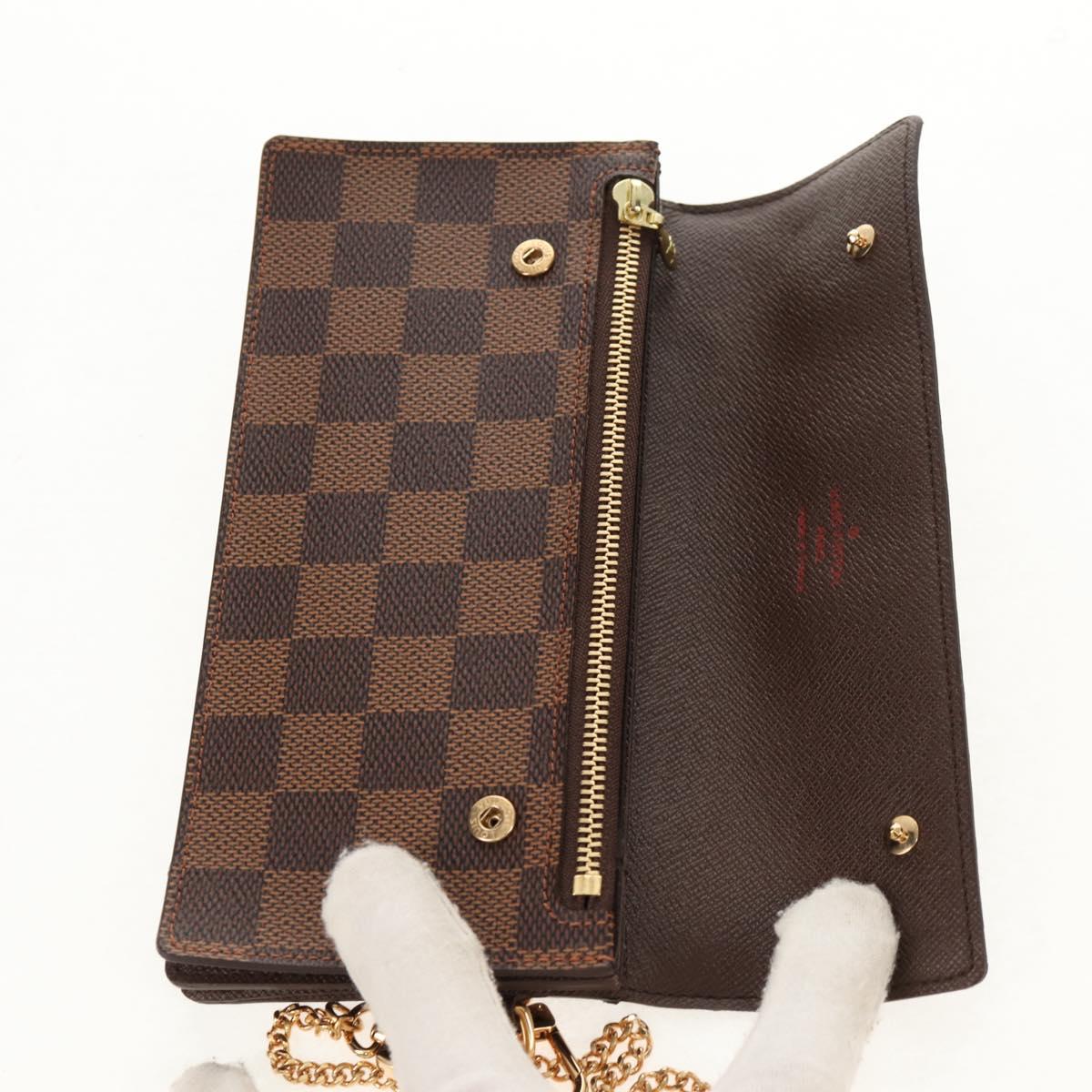 LOUIS VUITTON Damier Ebene Portefeuille Accordion Wallet N60002 LV Auth am10027V