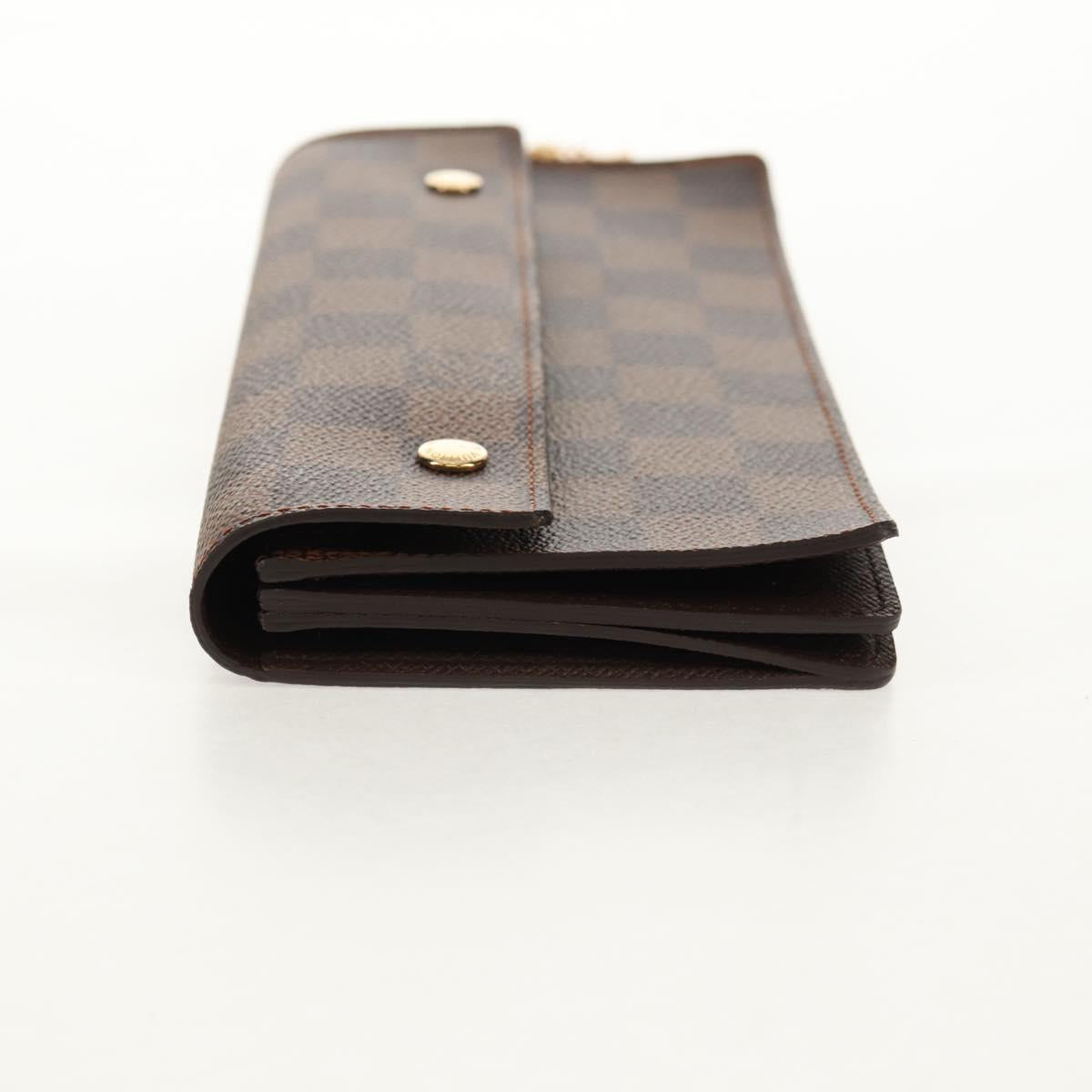 LOUIS VUITTON Damier Ebene Portefeuille Accordion Wallet N60002 LV Auth am10027V