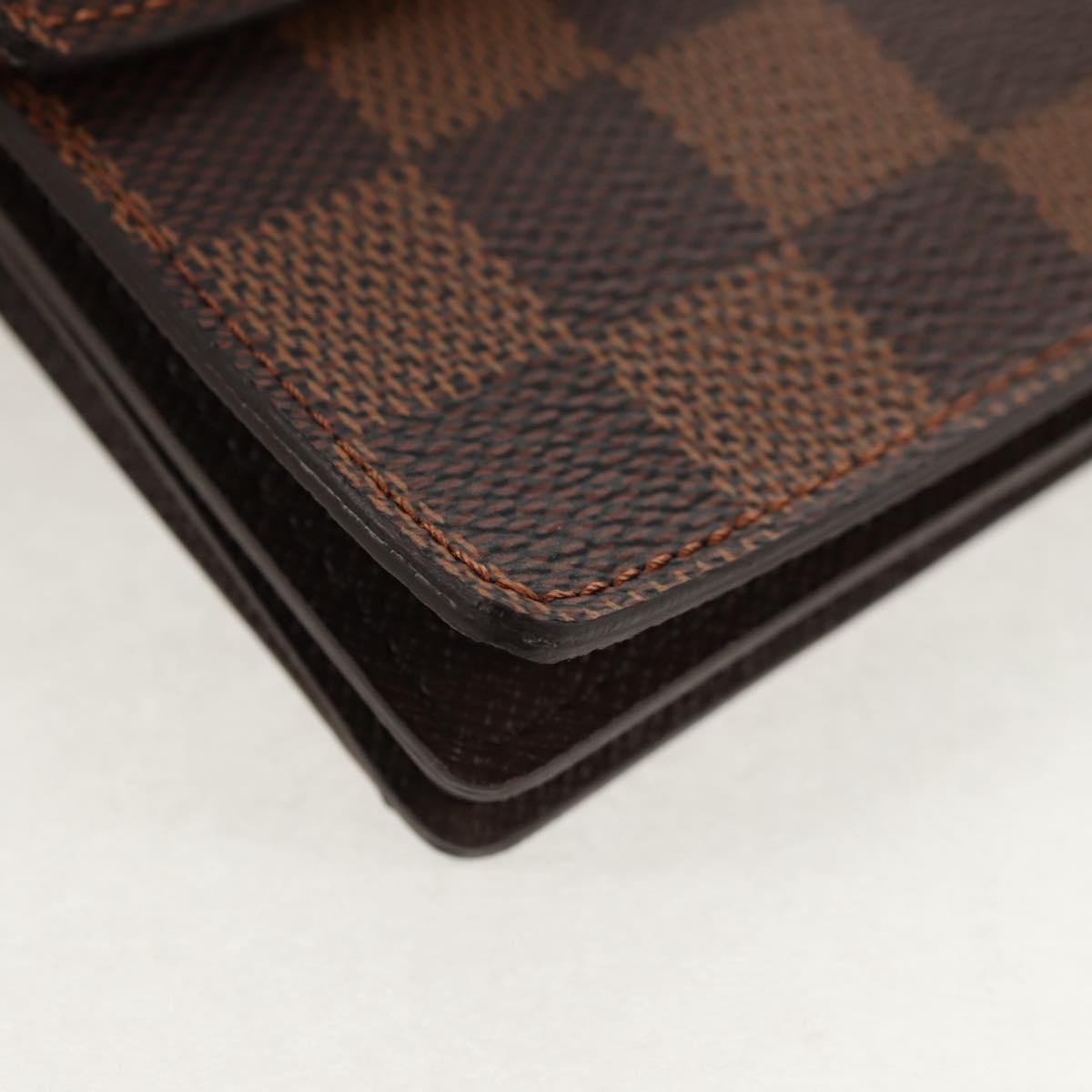 LOUIS VUITTON Damier Ebene Portefeuille Accordion Wallet N60002 LV Auth am10027V