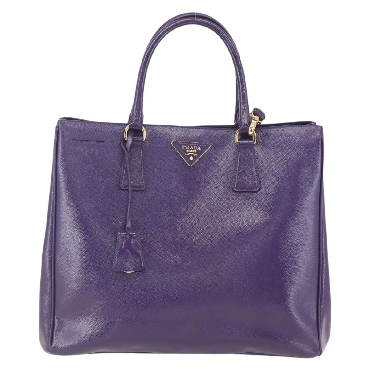 PRADA Hand Bag Enamel 2way Purple Gold BN1844 Auth am10028V