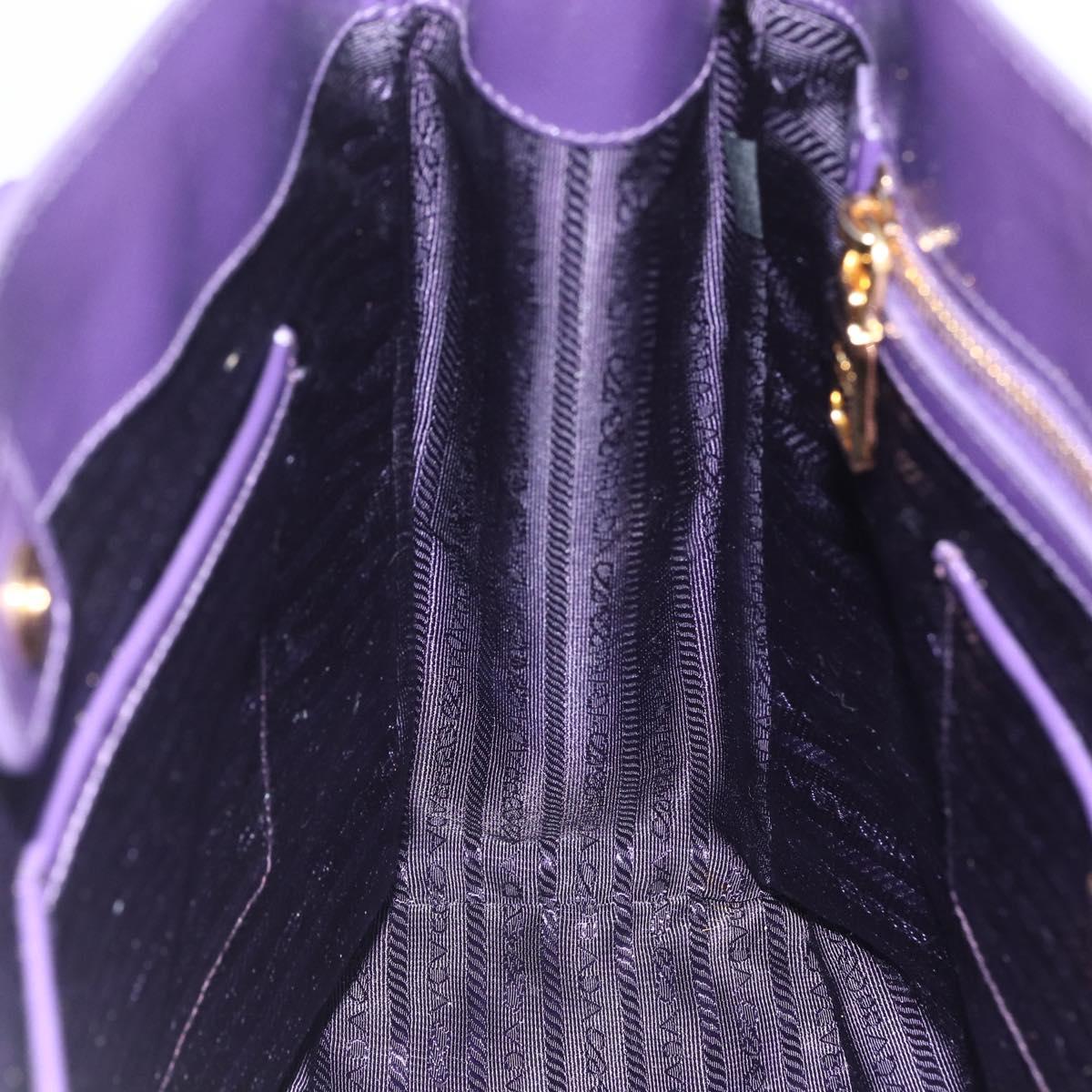 PRADA Hand Bag Enamel 2way Purple Gold BN1844 Auth am10028V