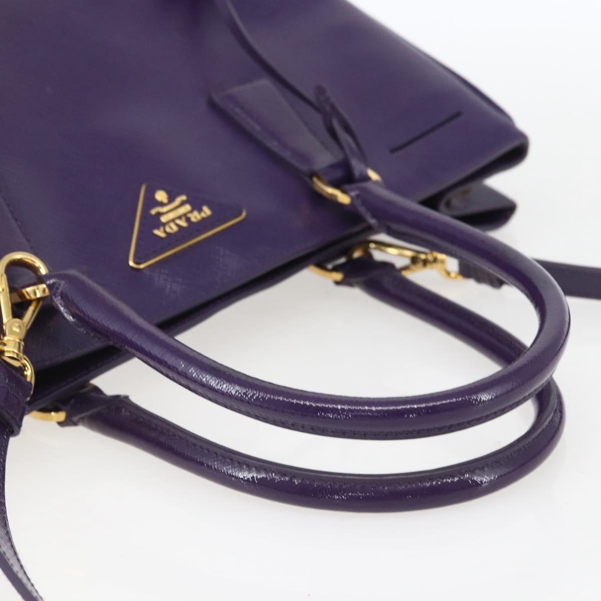 PRADA Hand Bag Enamel 2way Purple Gold BN1844 Auth am10028V