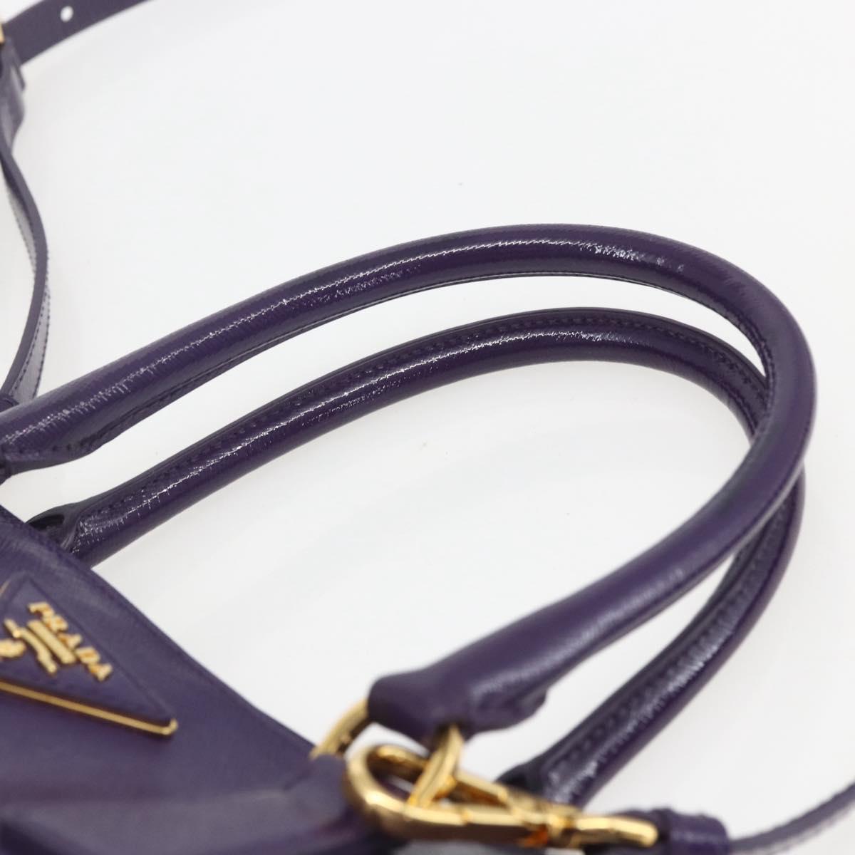 PRADA Hand Bag Enamel 2way Purple Gold BN1844 Auth am10028V