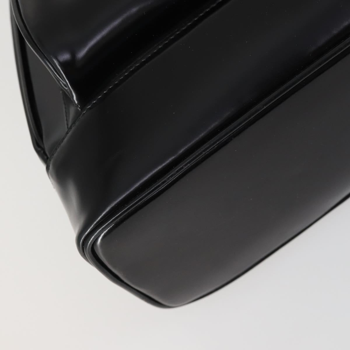 GUCCI Bamboo Body Bag Enamel Black Gold 003 2113 0027 Auth am10040