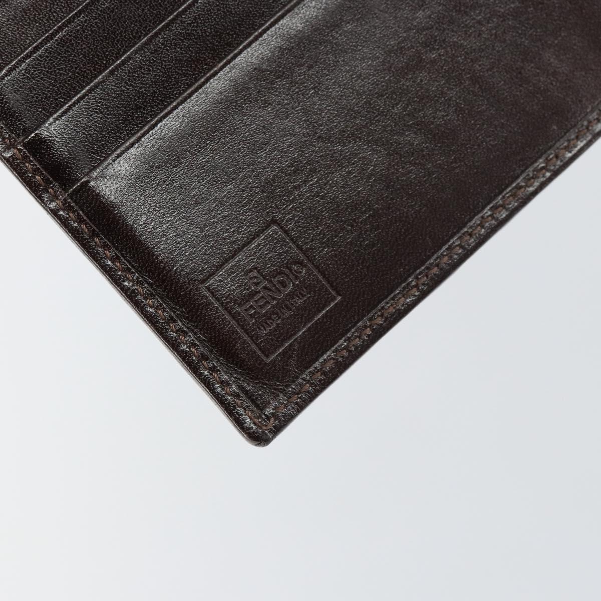 FENDI Zucca Canvas Wallet Black Brown Auth am10042V