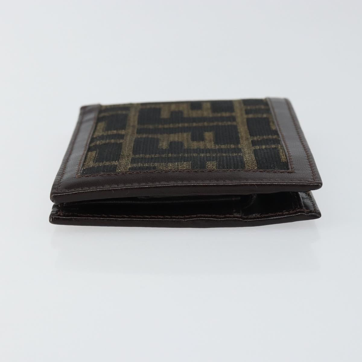 FENDI Zucca Canvas Wallet Black Brown Auth am10042V