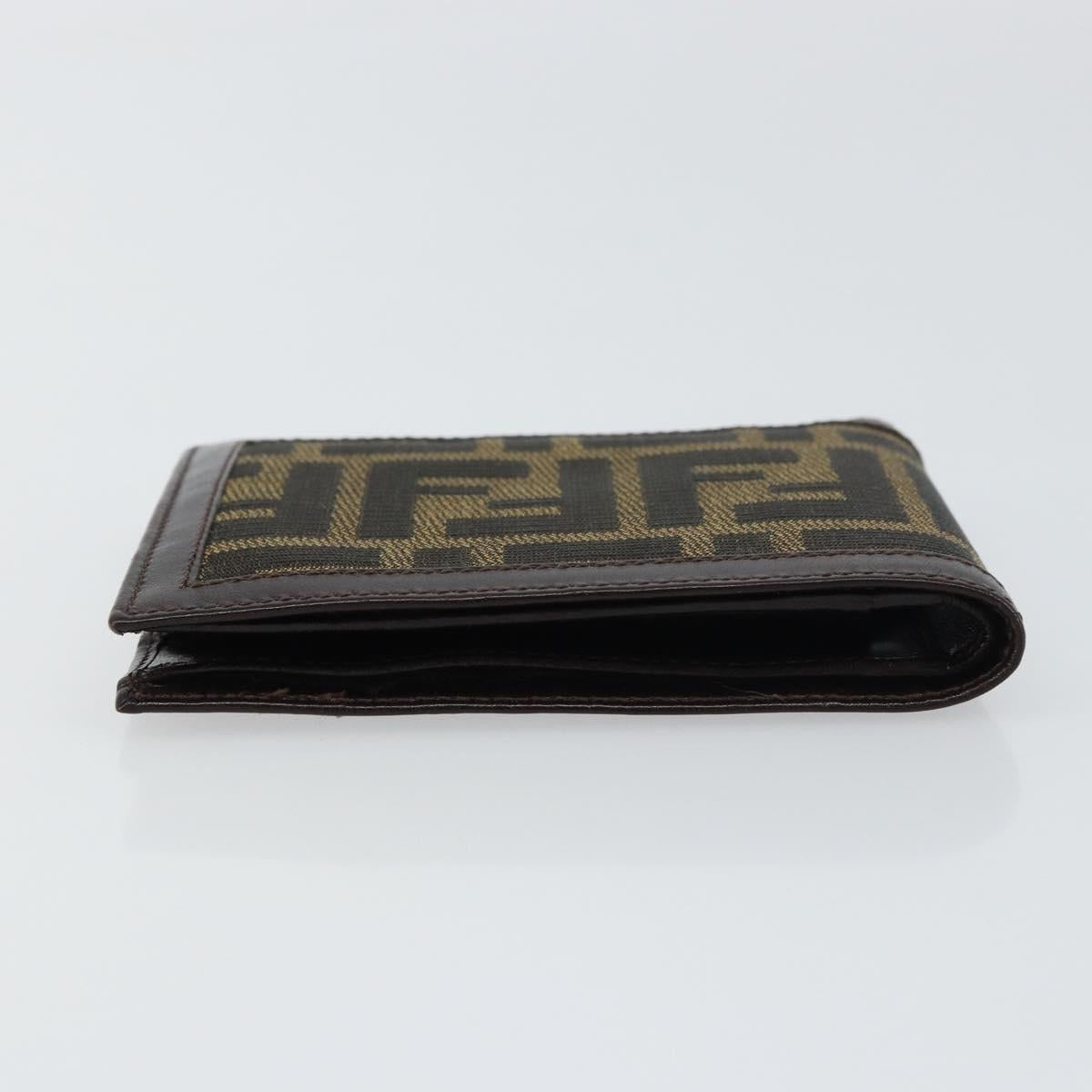 FENDI Zucca Canvas Wallet Black Brown Auth am10042V