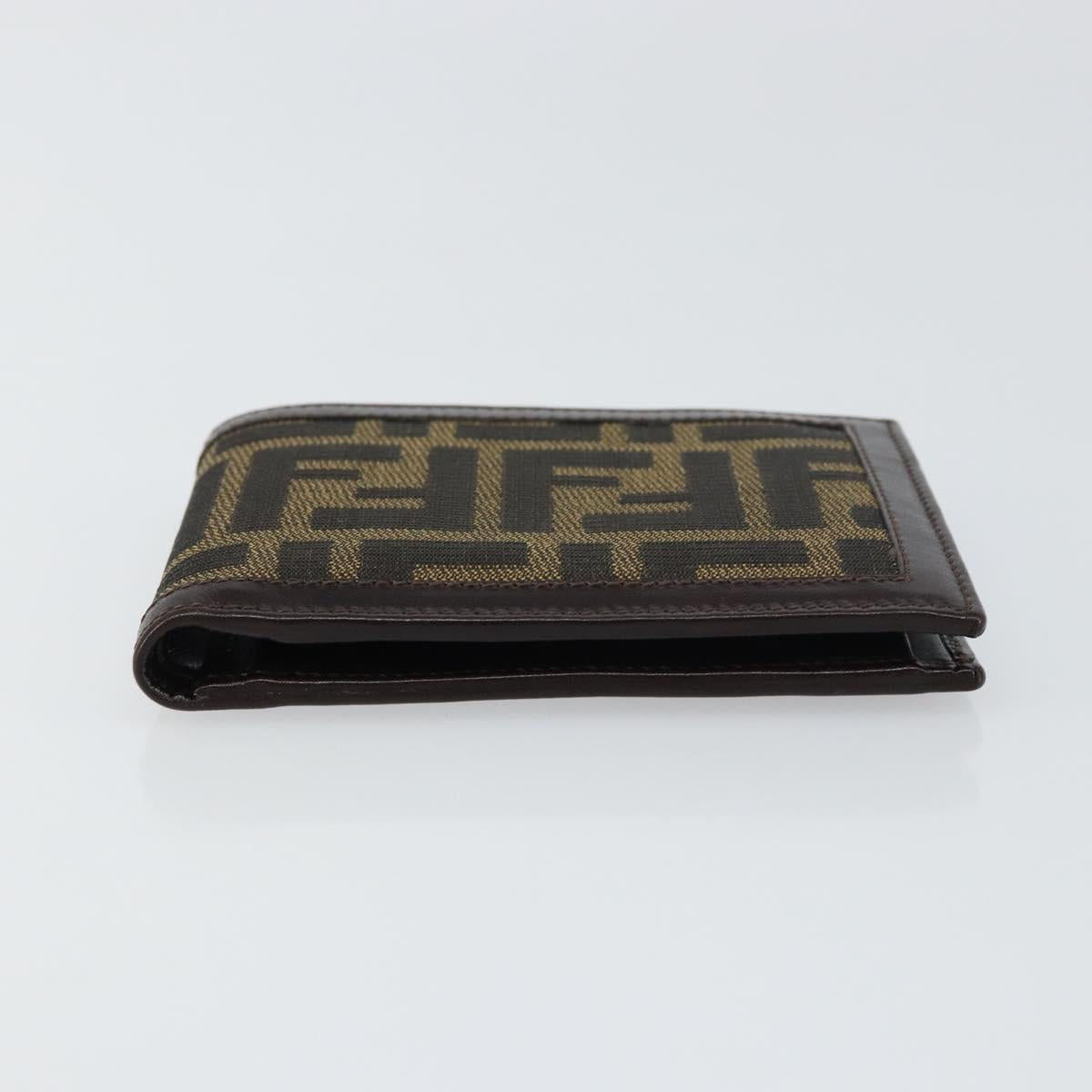 FENDI Zucca Canvas Wallet Black Brown Auth am10042V