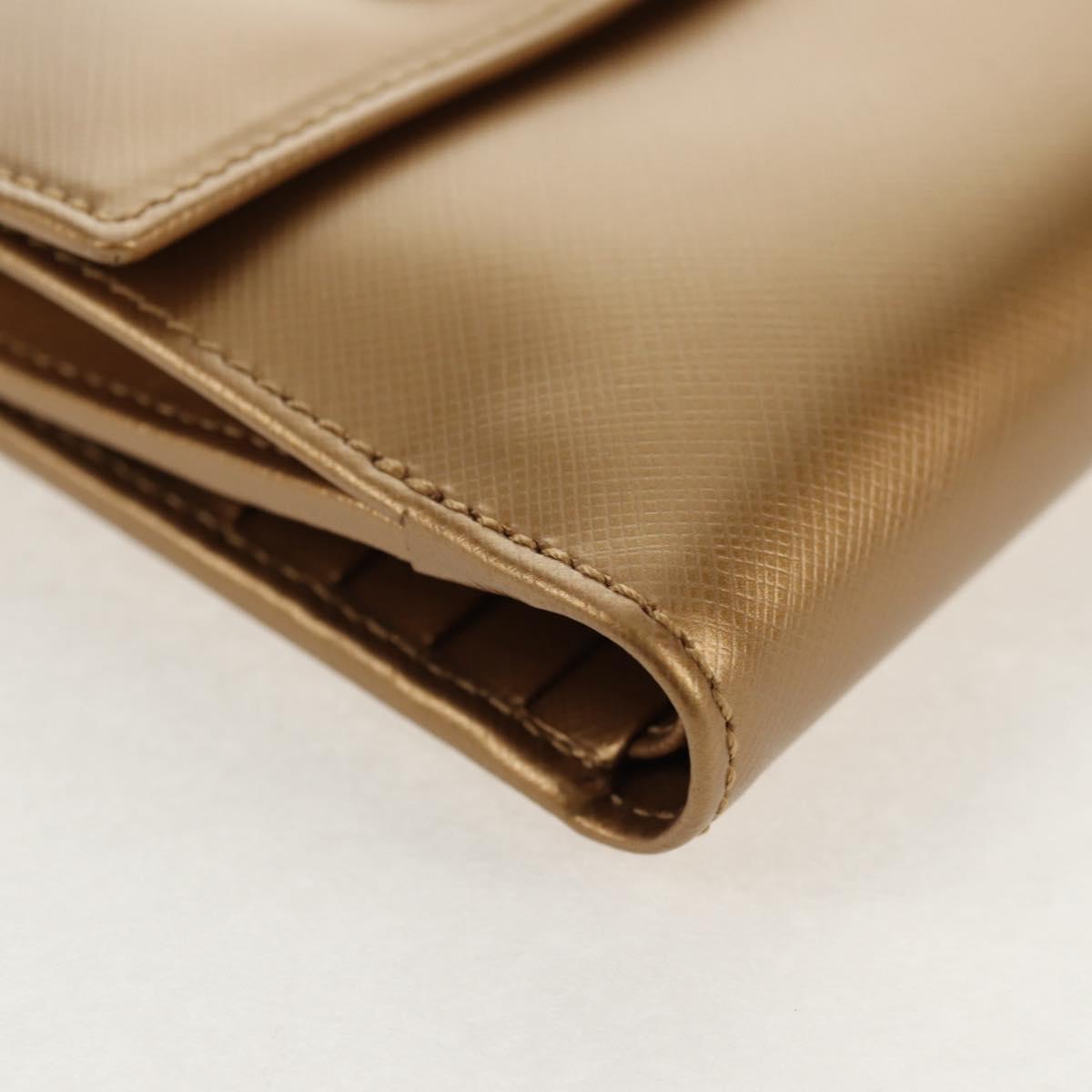 Salvatore Ferragamo Gancini Wallet Leather Gold Auth am10043V