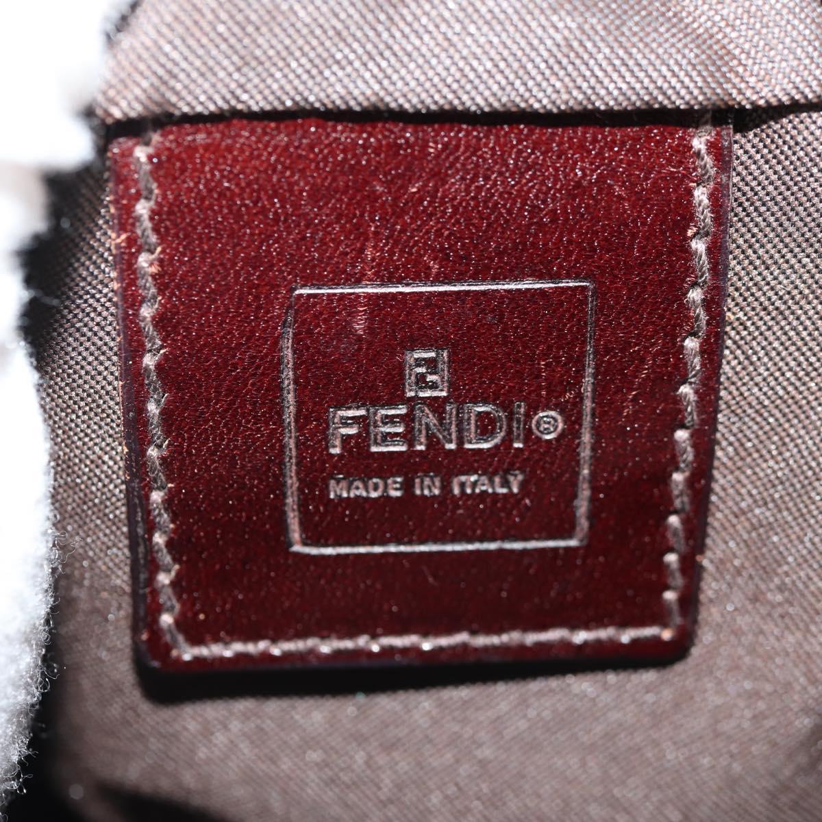 FENDI Zucca Canvas Shoulder Bag Black Brown Auth am10053