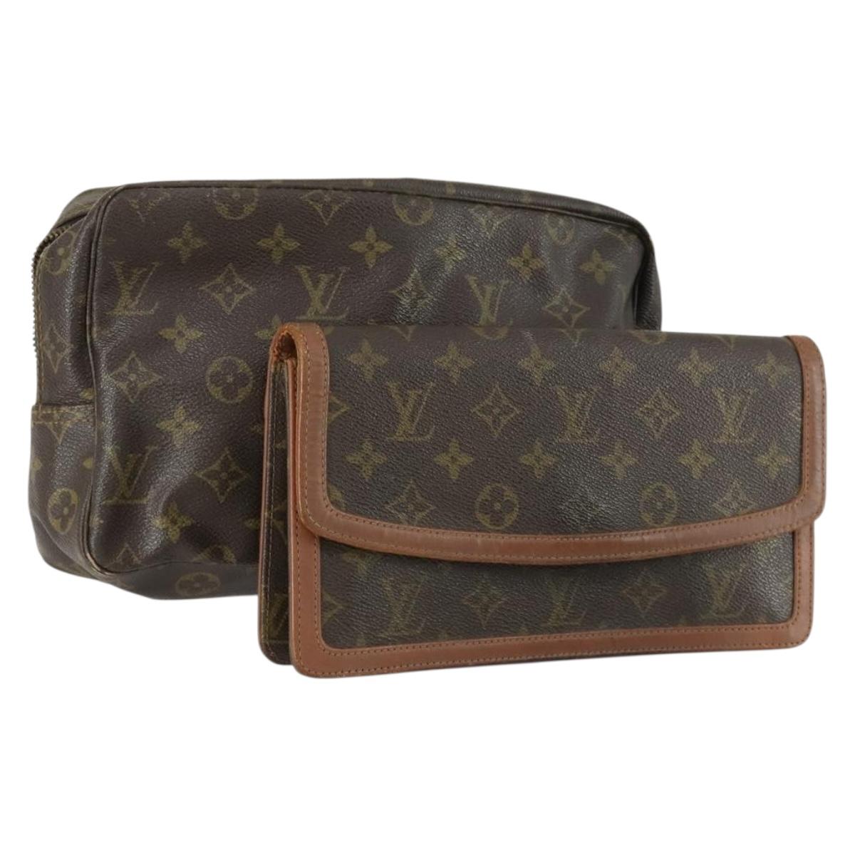 LOUIS VUITTON Monogram Clutch Bag 2 Set LV Auth am10054