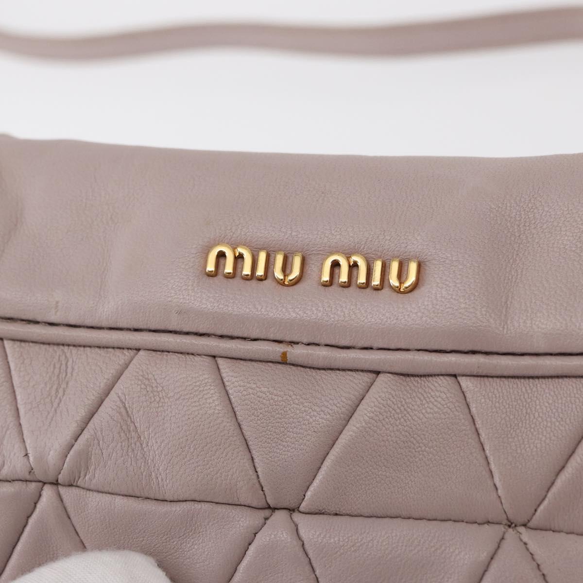 Miu Miu Studs Turn Lock Shoulder Bag Leather Purple Gold Auth am10057V