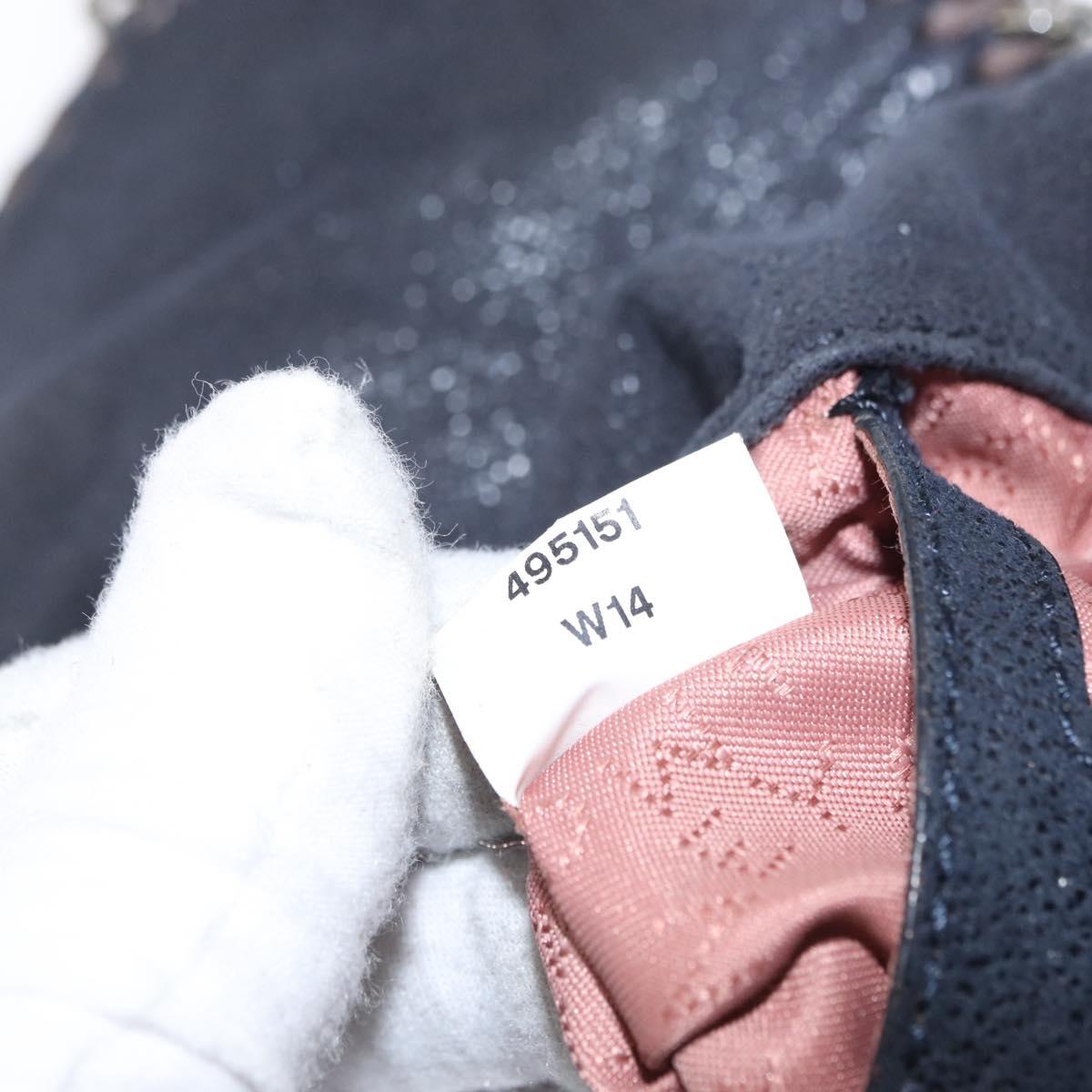 Stella MacCartney Chain Falabella Bag polyester Navy Silver 364519 Auth am10062V