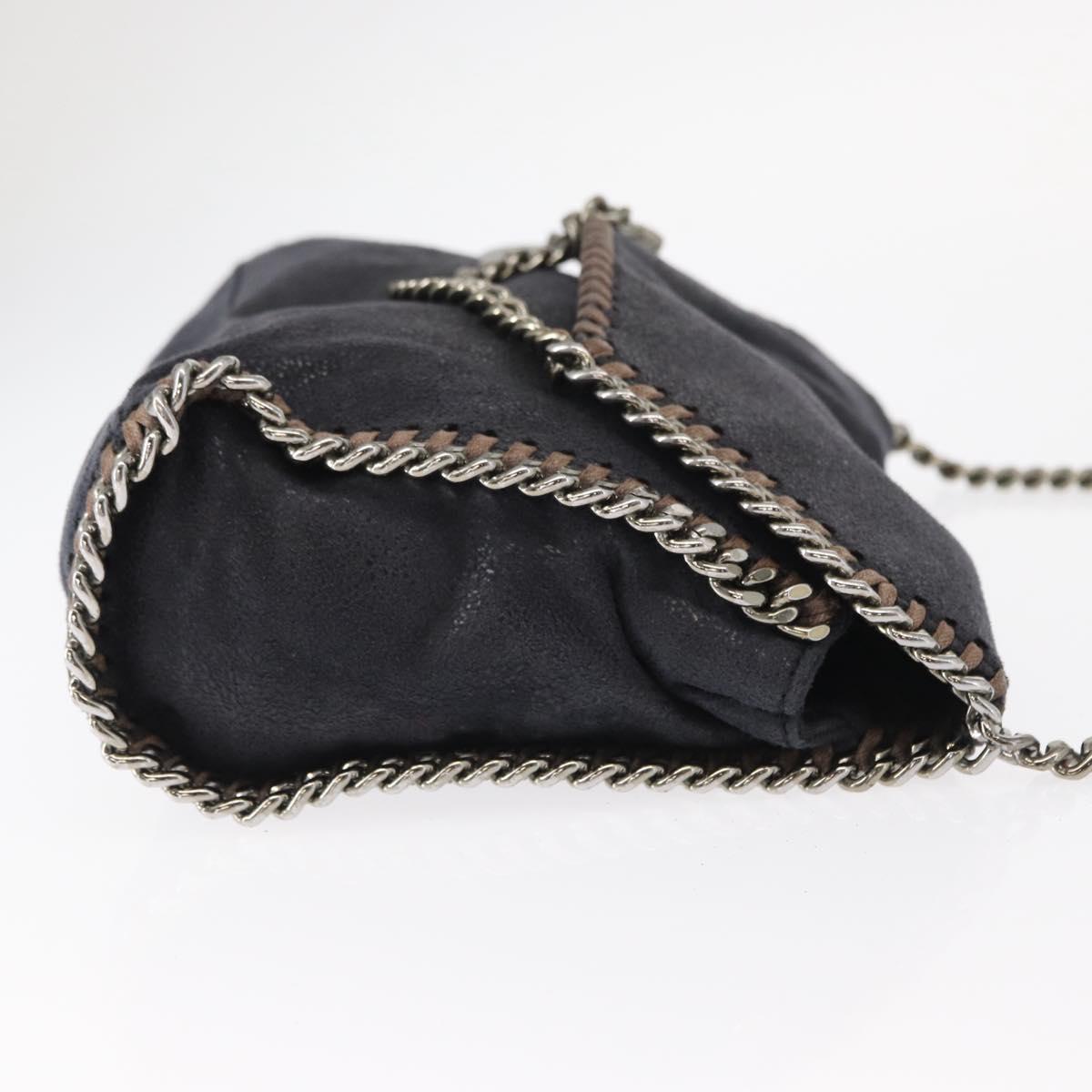 Stella MacCartney Chain Falabella Bag polyester Navy Silver 364519 Auth am10062V
