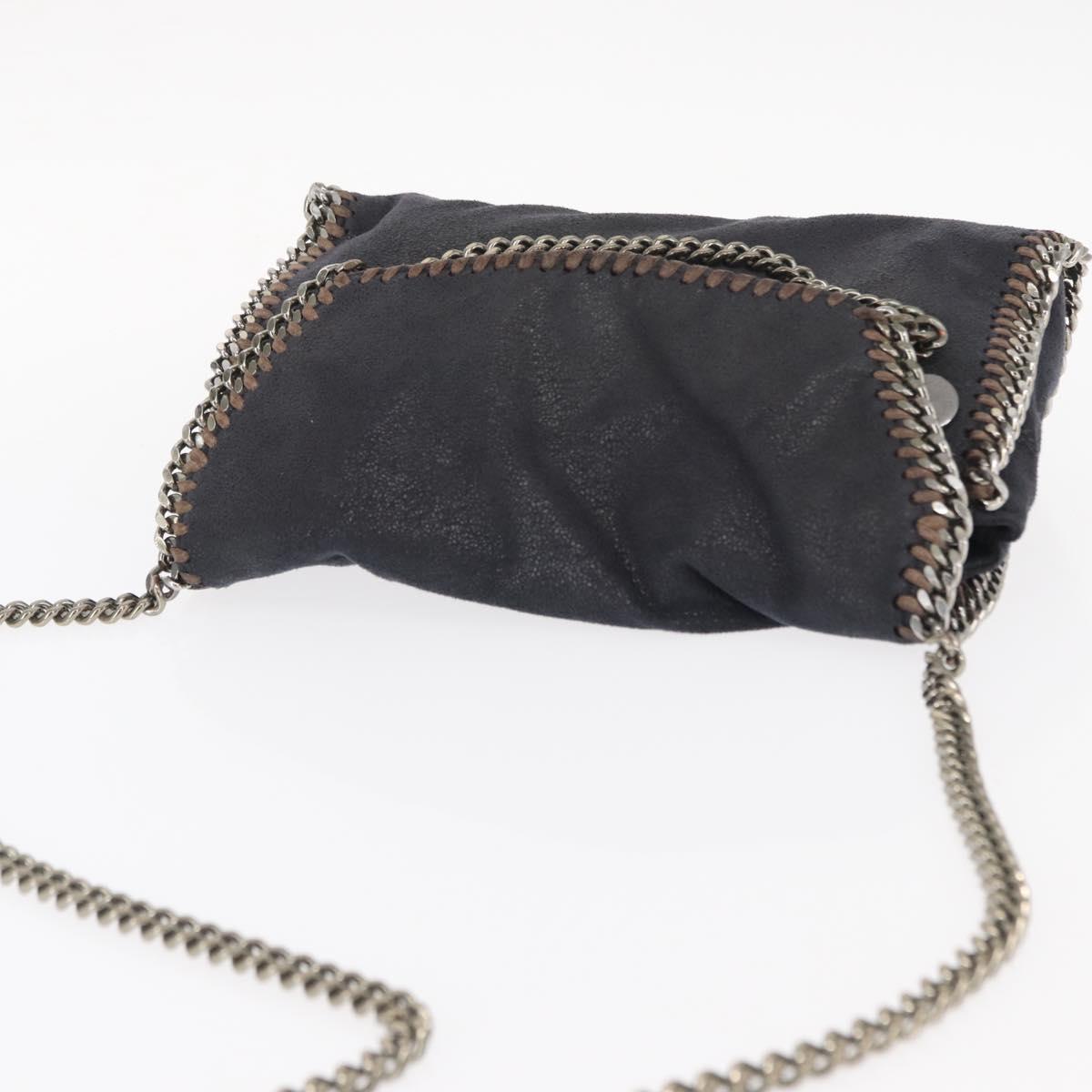 Stella MacCartney Chain Falabella Bag polyester Navy Silver 364519 Auth am10062V
