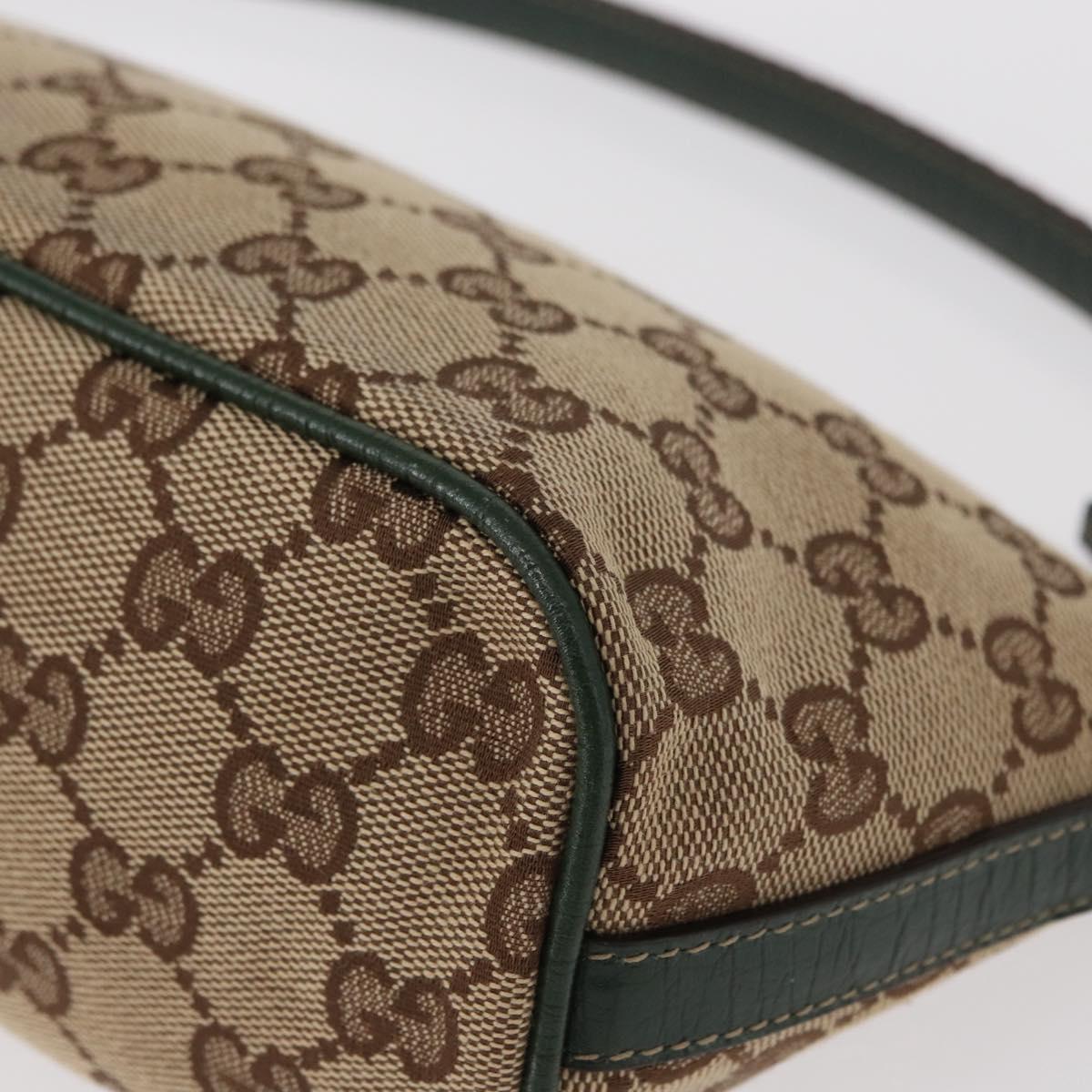 GUCCI GG Canvas Sherry Line Hand Bag Beige Gold 141809 Auth am10067V