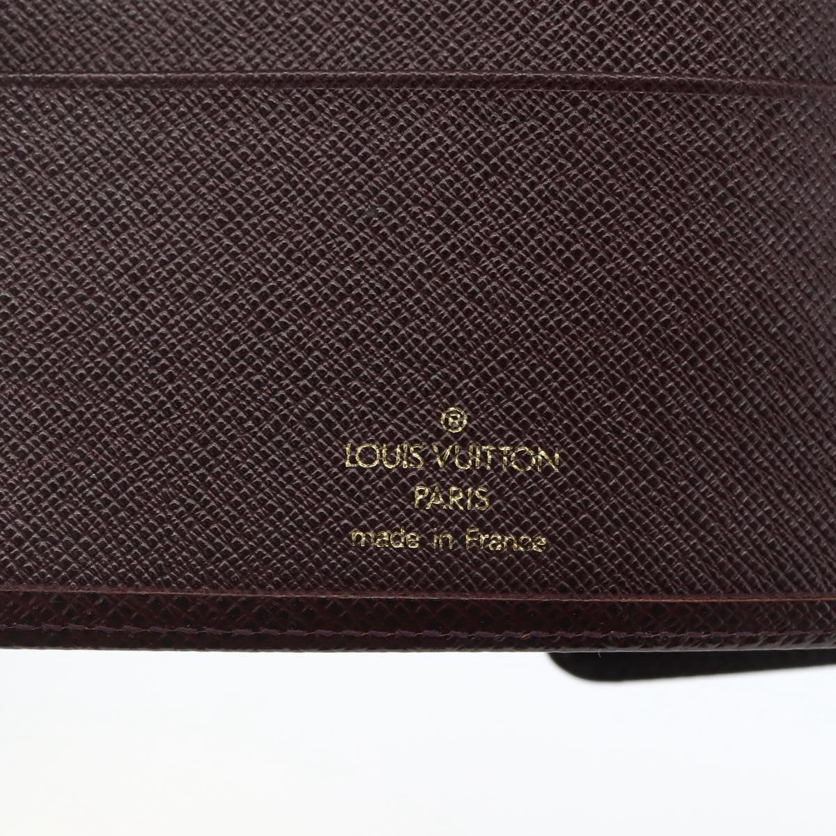 LOUIS VUITTON Taiga Agenda MM Day Planner Cover Acajou R20416 LV Auth am10073