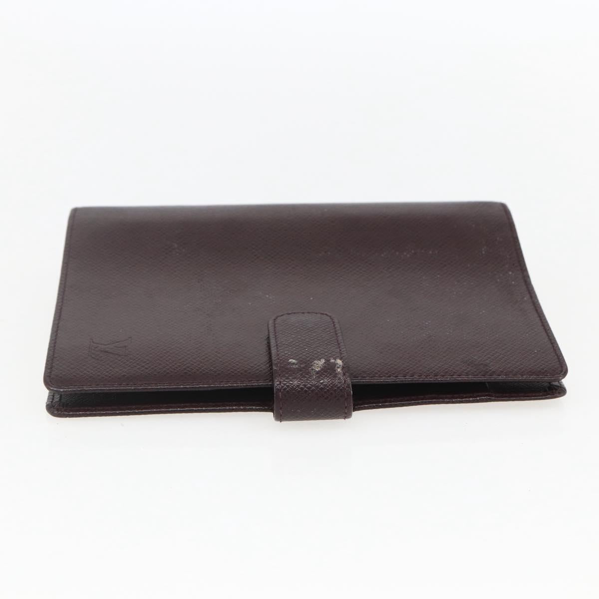 LOUIS VUITTON Taiga Agenda MM Day Planner Cover Acajou R20416 LV Auth am10073