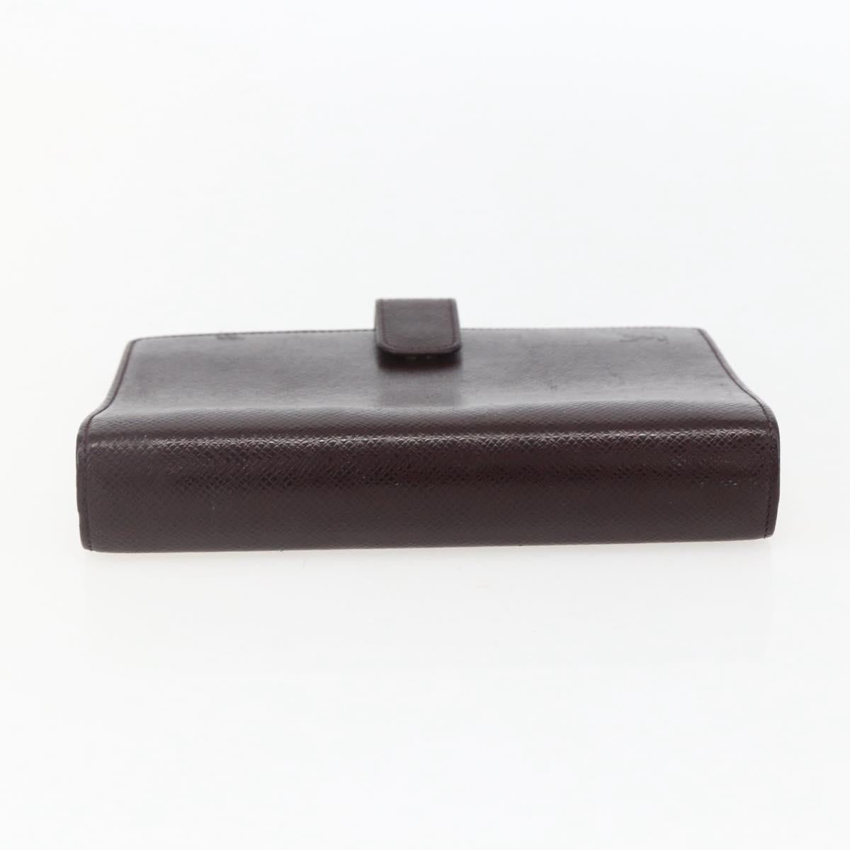 LOUIS VUITTON Taiga Agenda MM Day Planner Cover Acajou R20416 LV Auth am10073
