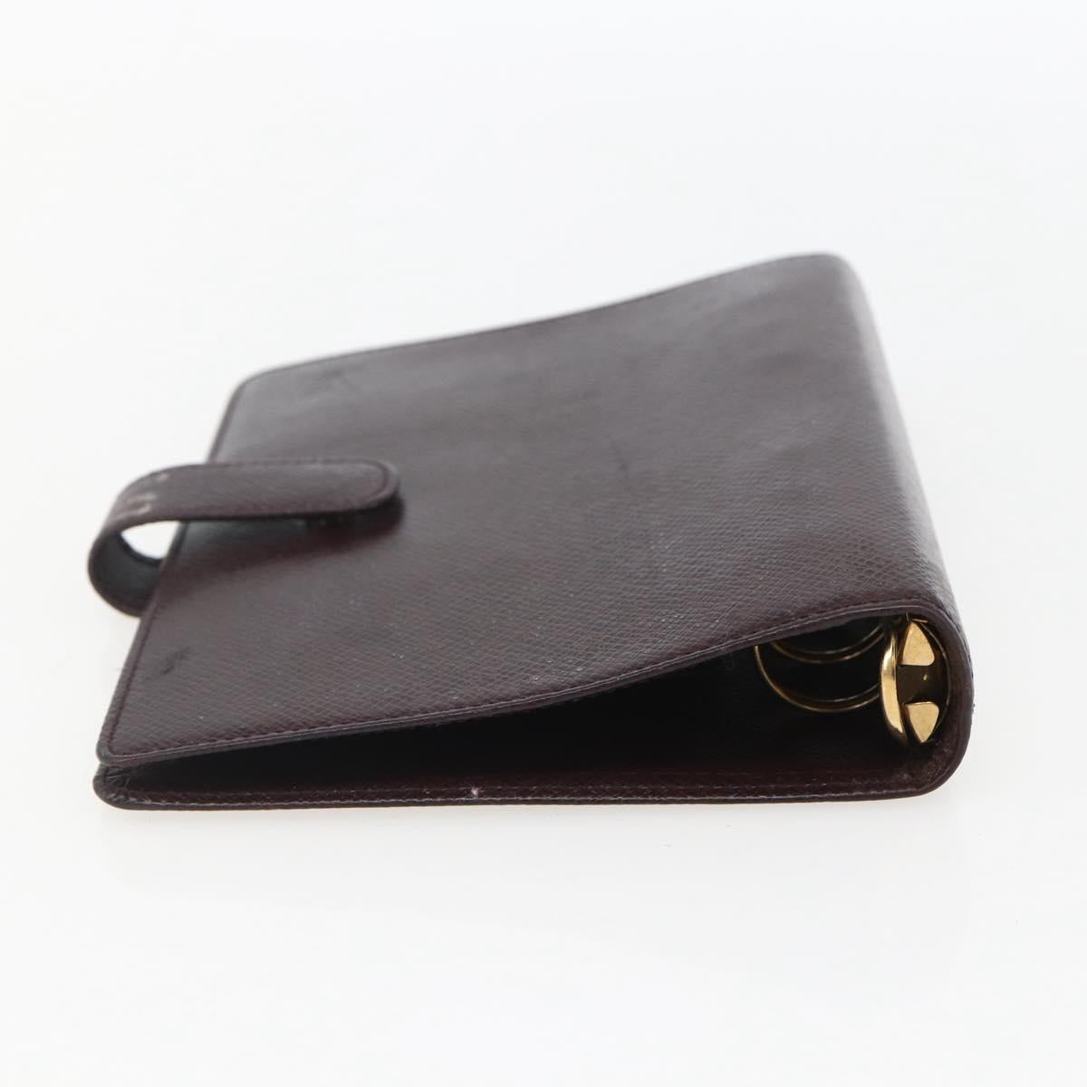LOUIS VUITTON Taiga Agenda MM Day Planner Cover Acajou R20416 LV Auth am10073