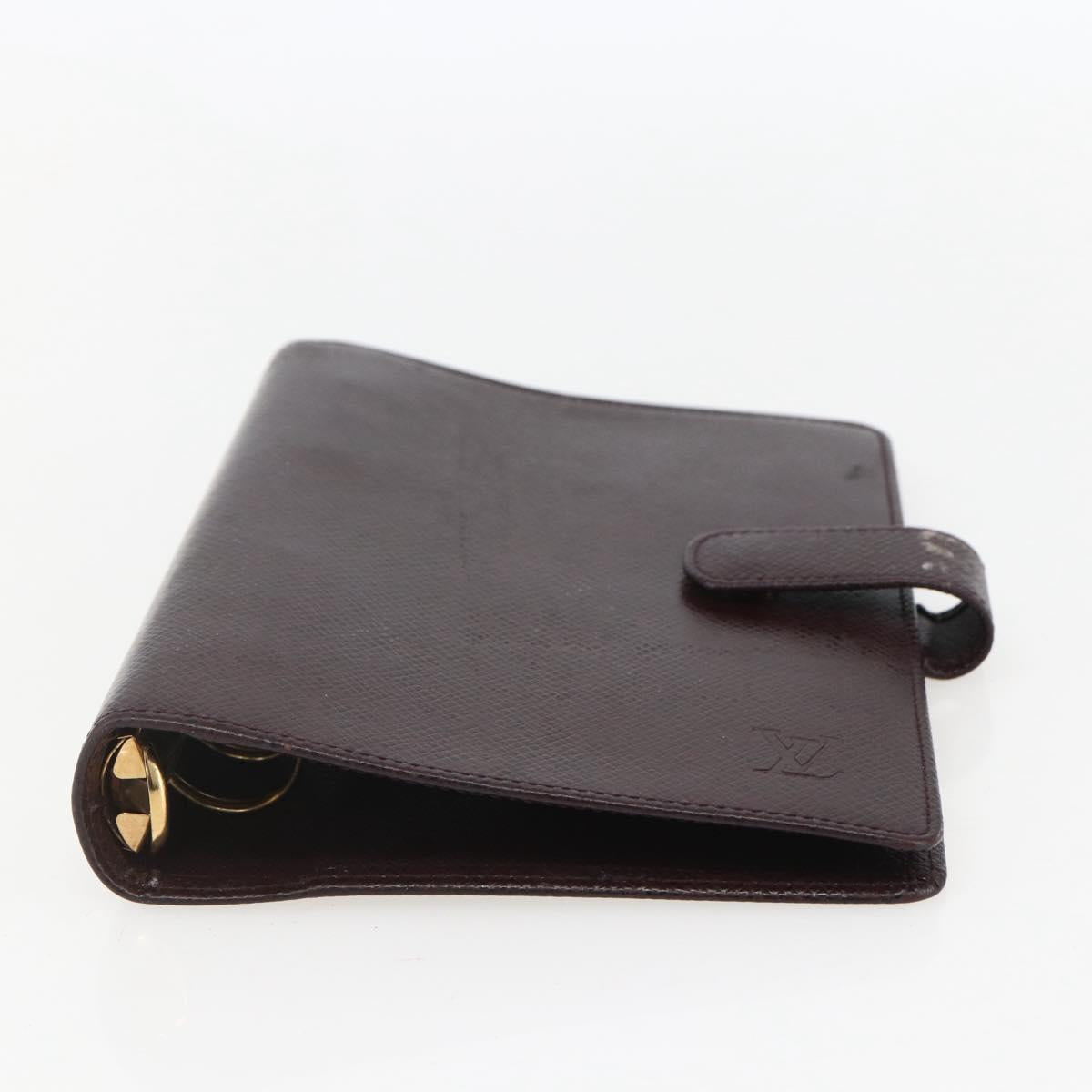 LOUIS VUITTON Taiga Agenda MM Day Planner Cover Acajou R20416 LV Auth am10073