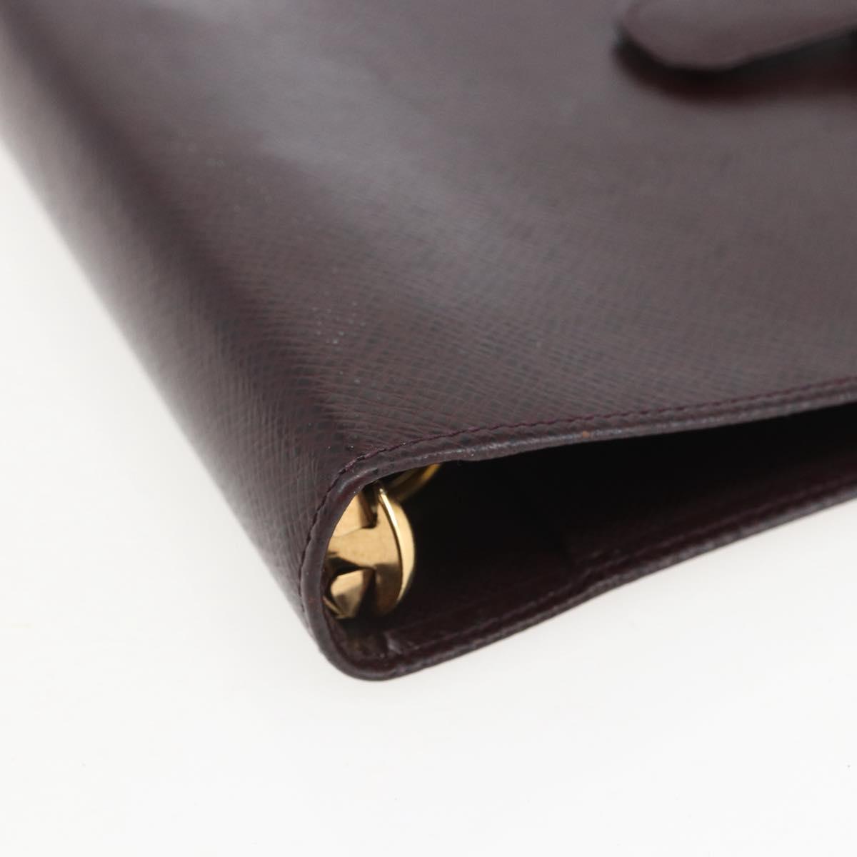 LOUIS VUITTON Taiga Agenda MM Day Planner Cover Acajou R20416 LV Auth am10073