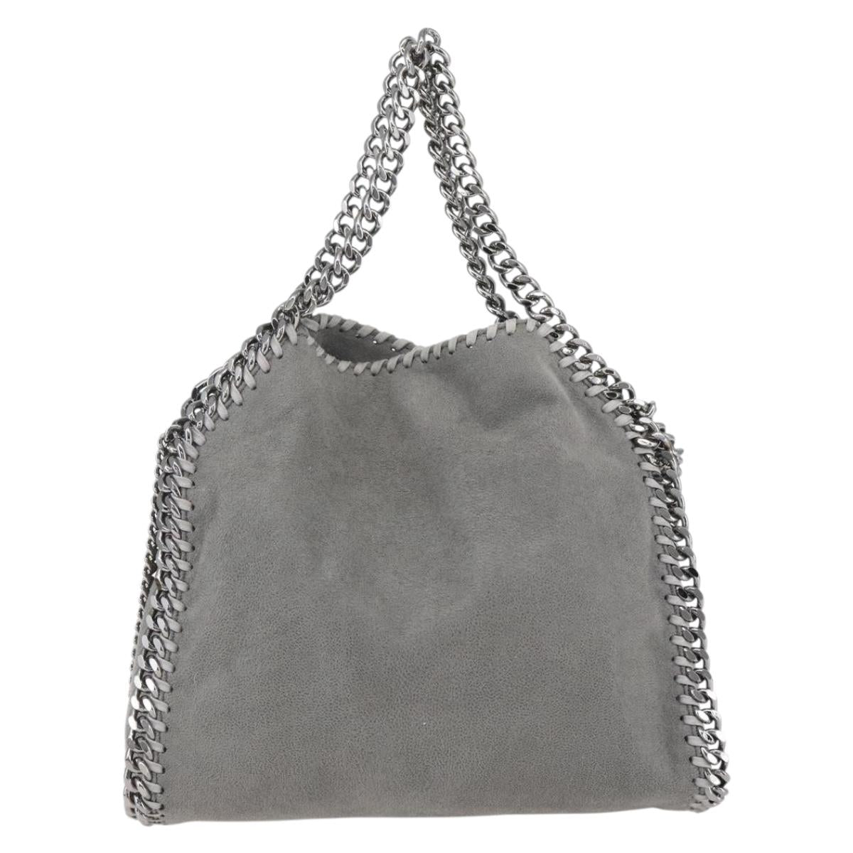 Stella MacCartney Chain Falabella Bag polyester Gray Silver 371223 Auth am10085V