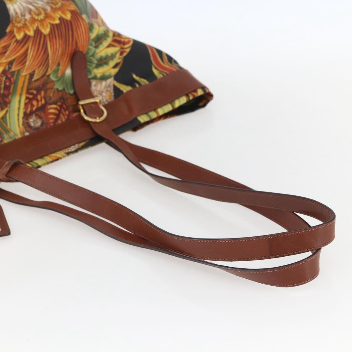 Salvatore Ferragamo Flower Tote Bag PVC Multicolor Gold Auth am10086