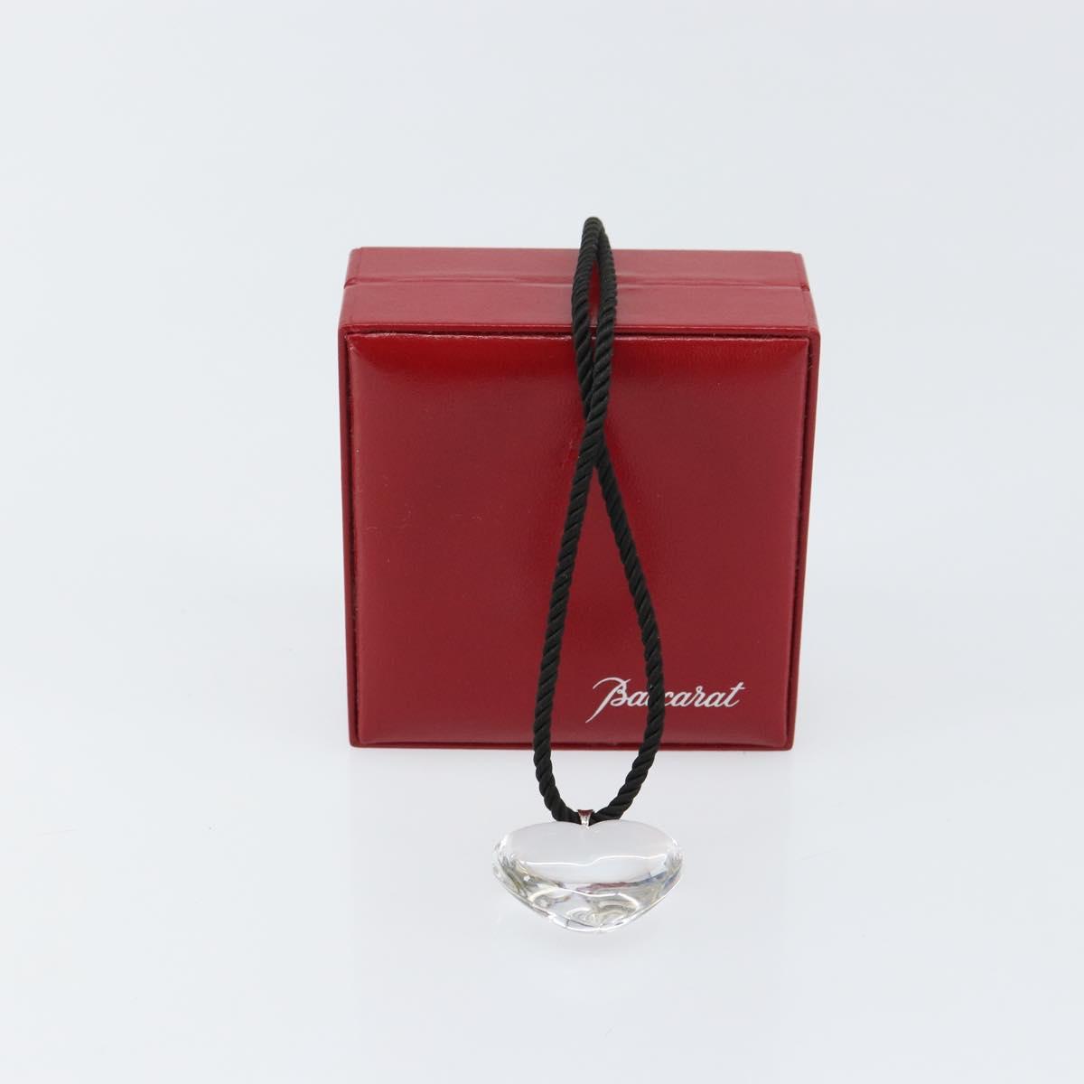 Baccarat Heart Necklace Crystal Clear Auth am10114