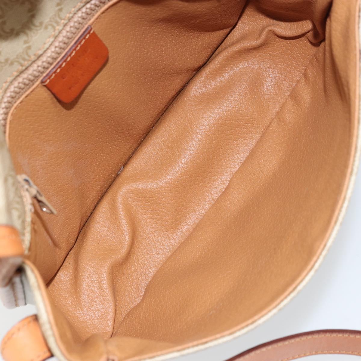 CELINE Macadam Canvas Shoulder Bag PVC Beige Gold Auth am10146