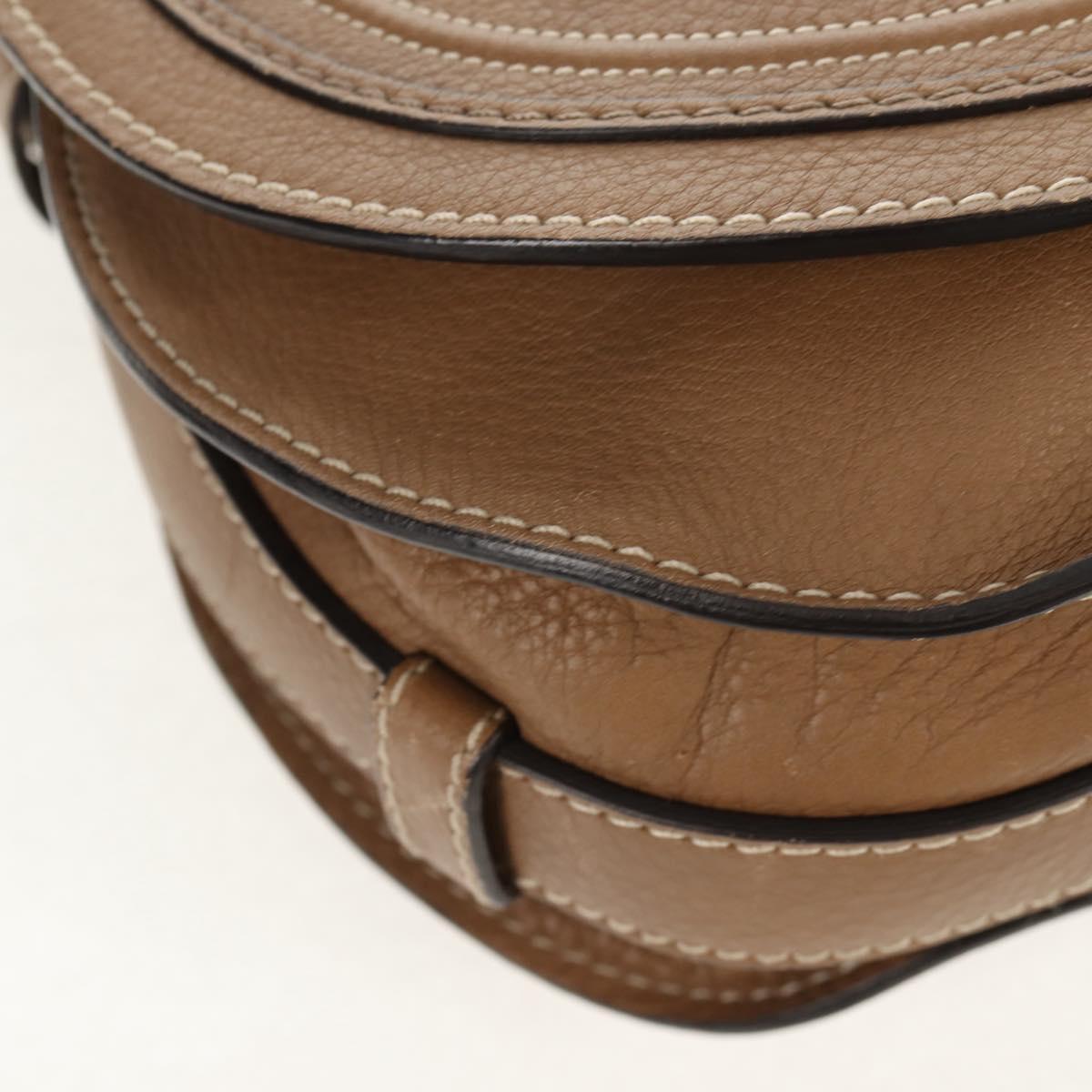 Chloe Mercy Shoulder Bag Leather Beige Gold Auth am10151