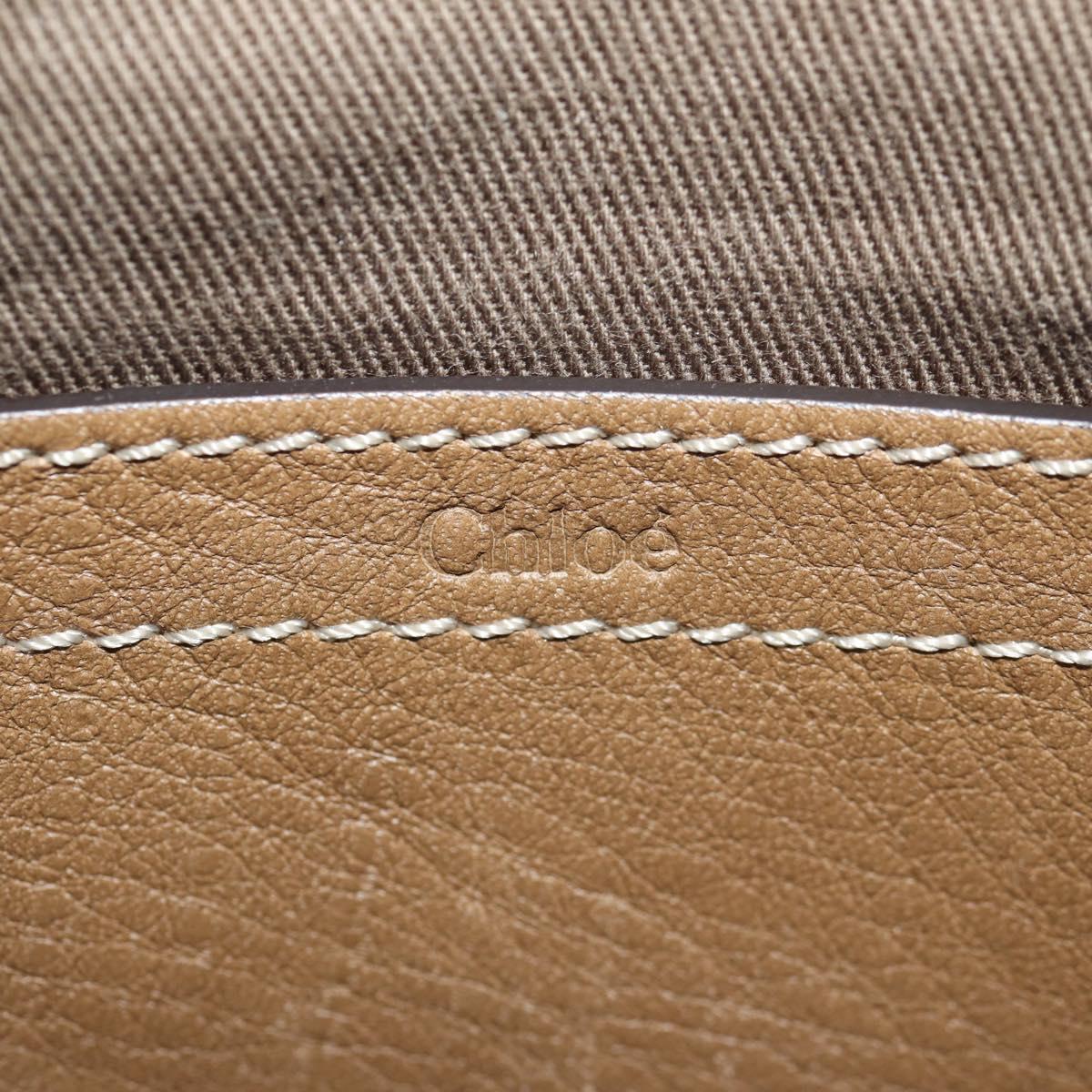 Chloe Mercy Shoulder Bag Leather Beige Gold Auth am10151