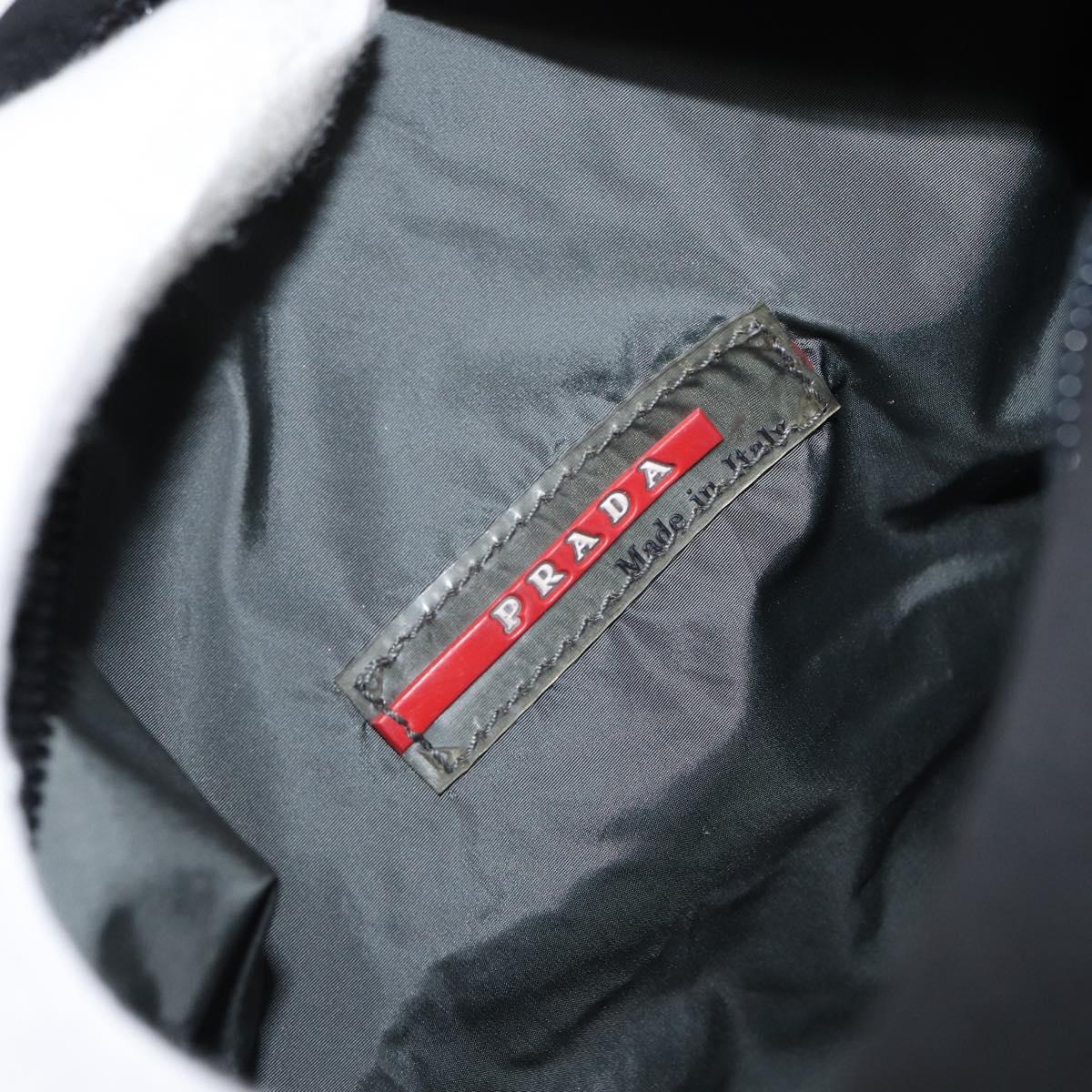 PRADA Sports Hand Bag Nylon Black Silver Auth am10157