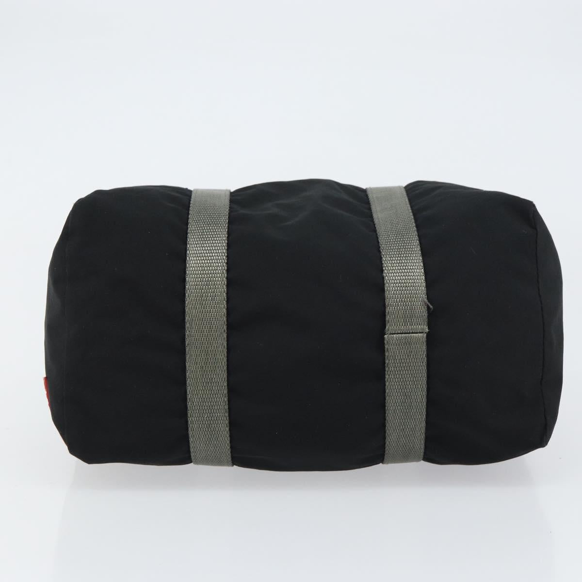 PRADA Sports Hand Bag Nylon Black Silver Auth am10157