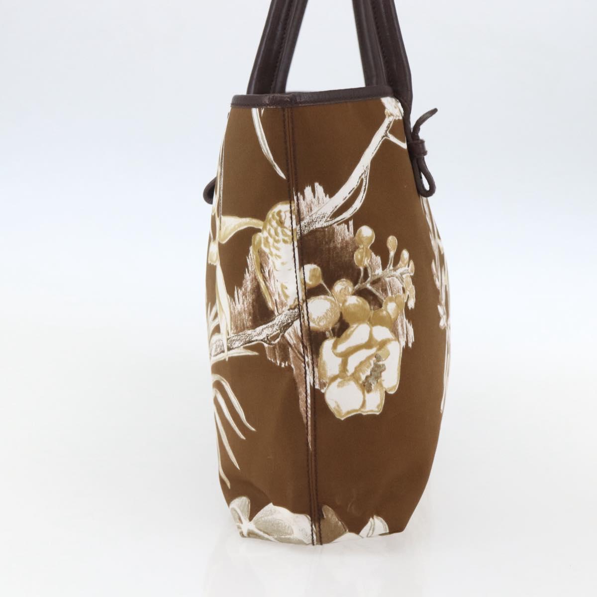 Salvatore Ferragamo Tote Bag Canvas Brown Gold Auth am10161