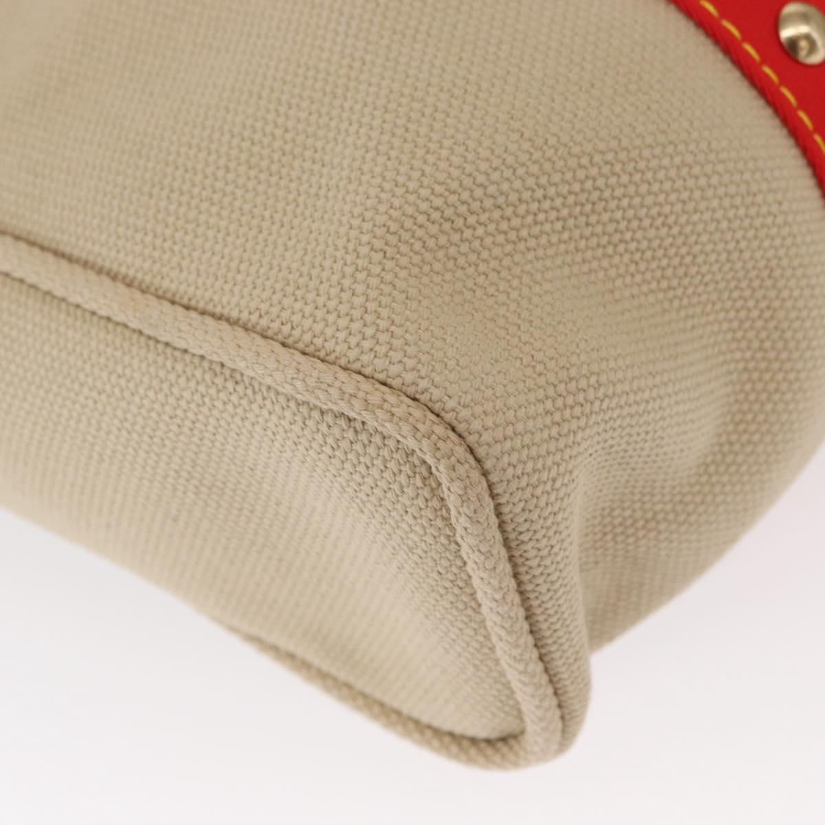 LOUIS VUITTON Antigua Hippo GM Tote Bag Canvas Beige Red M40032 LV Auth am10165V