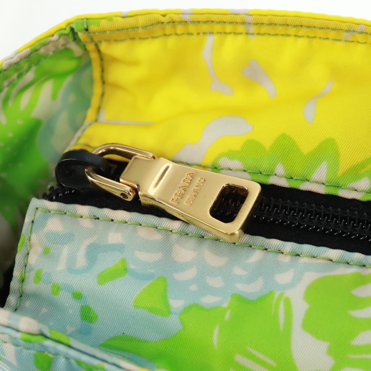 PRADA Tote Bag Nylon Leather 2way Multicolor Gold Auth am10186V