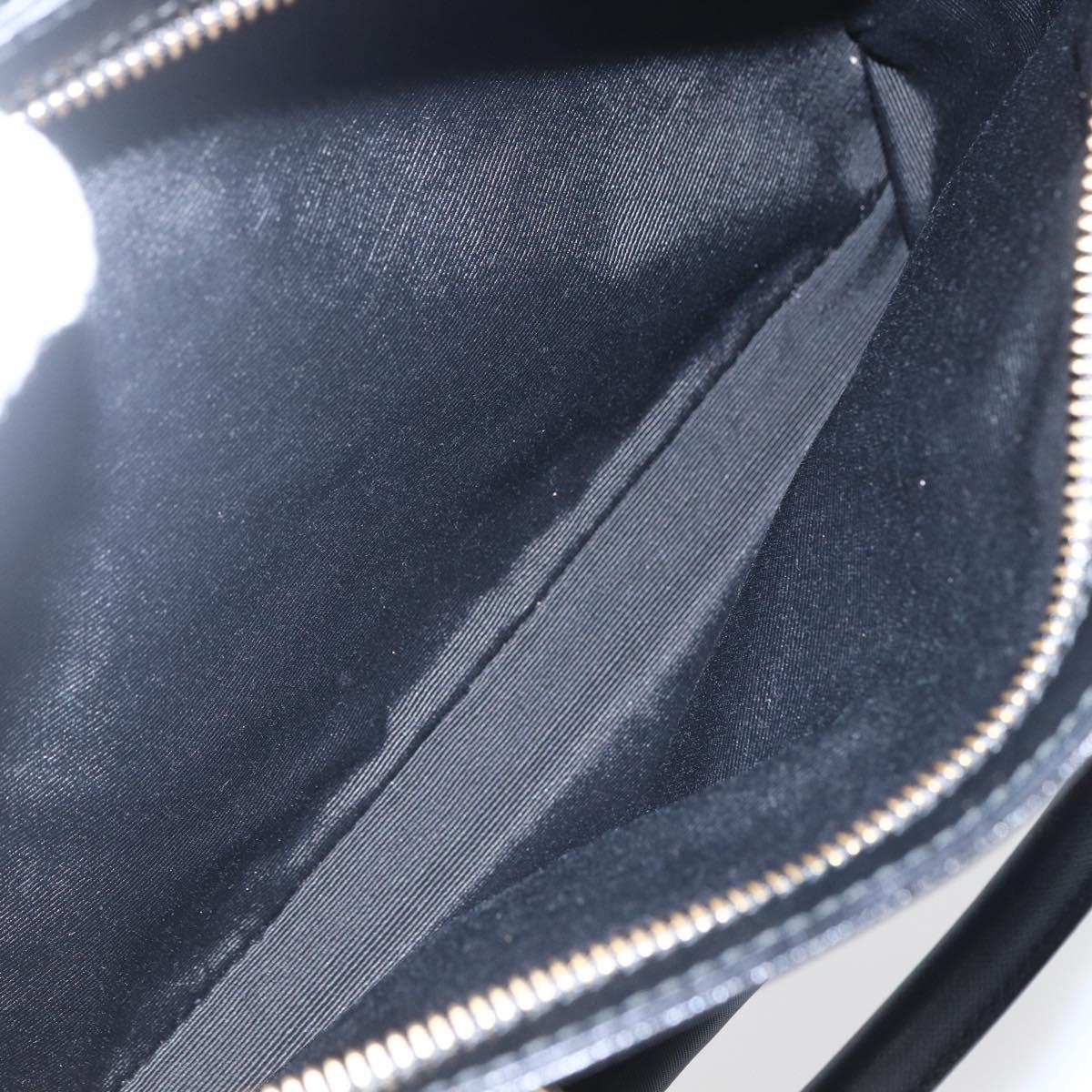 Salvatore Ferragamo Gancini Hand Bag Nylon Leather 2way Black Gold Auth am10197V