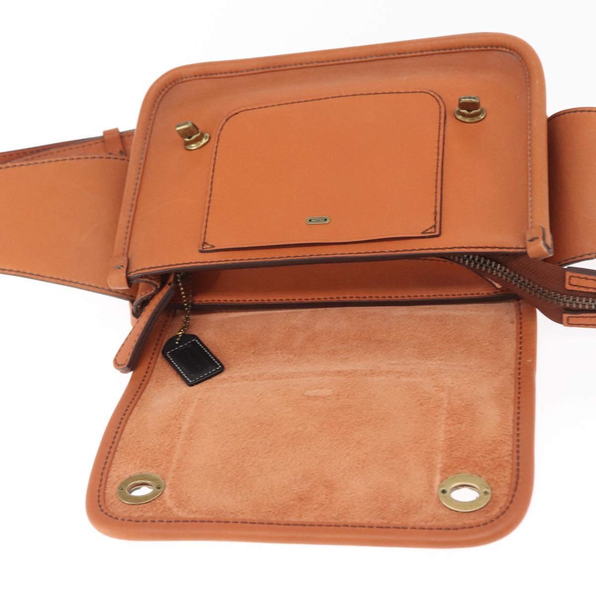 Coach Body Bag Leather Brown Auth am10204